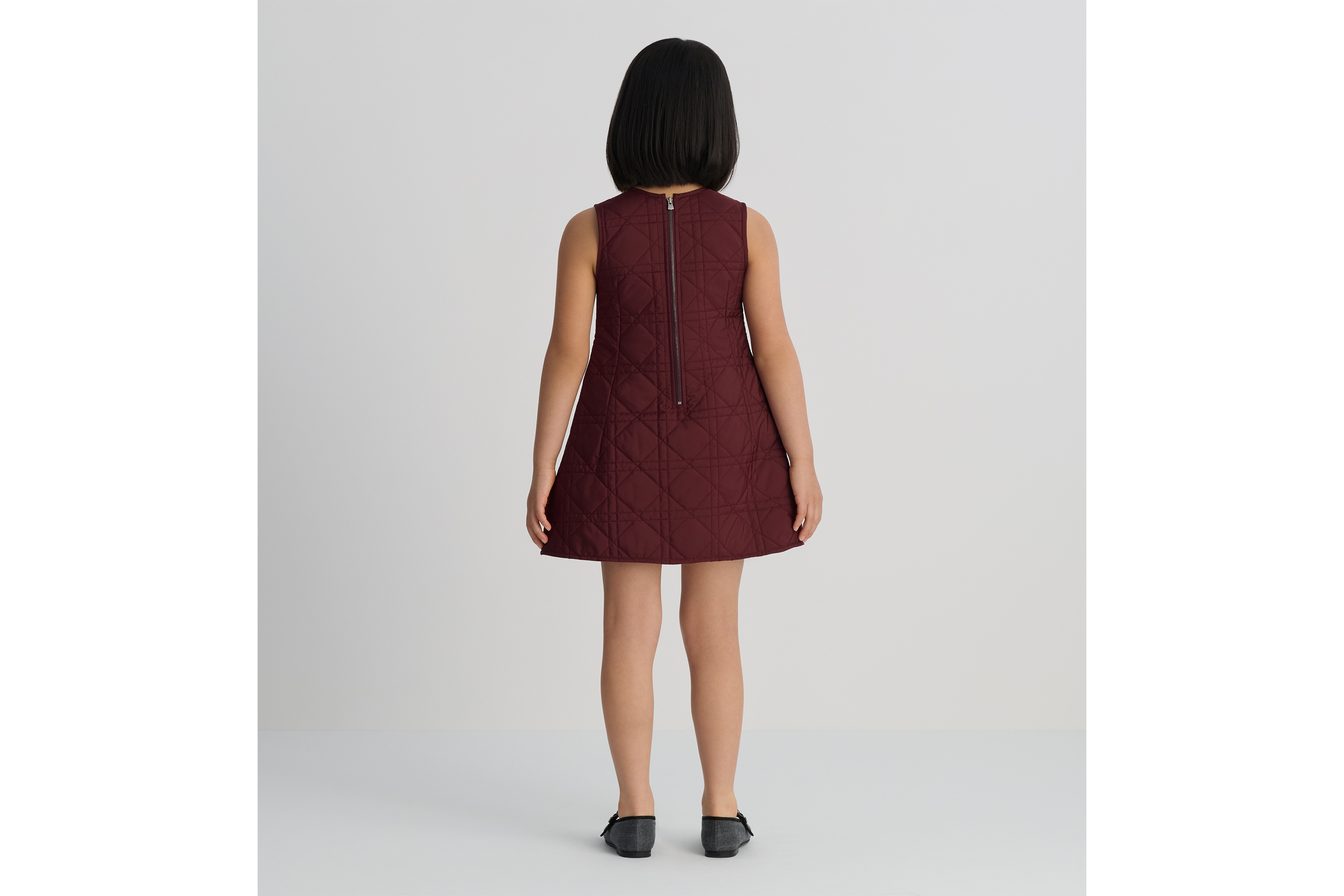 look_image_alt_prefix A-Linien-Kleid für Kinder Cannage Funktionsstoff in Bordeaux E04