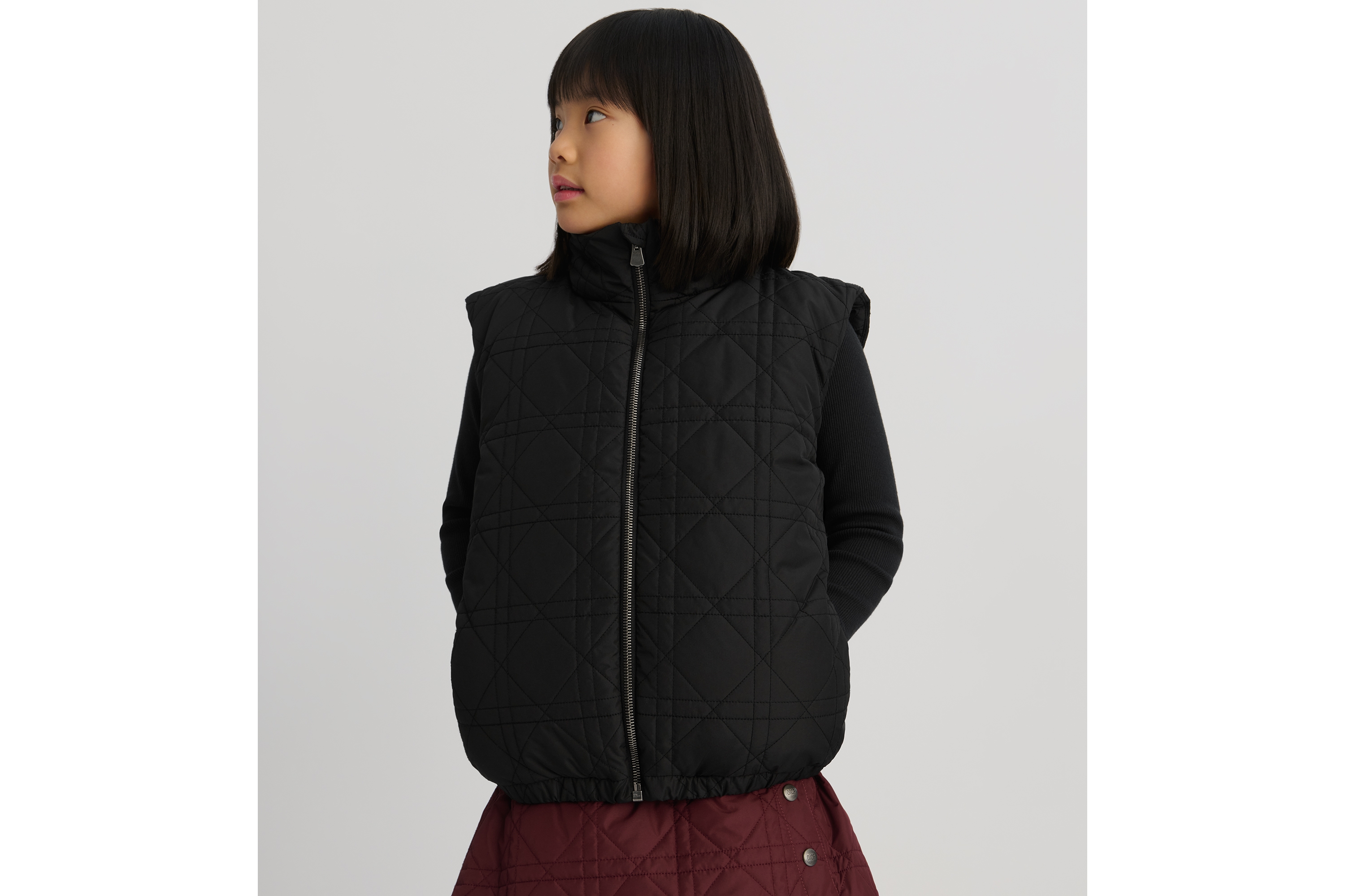 Look Kids' Down Vest Black Cannage Technical Fabric E02