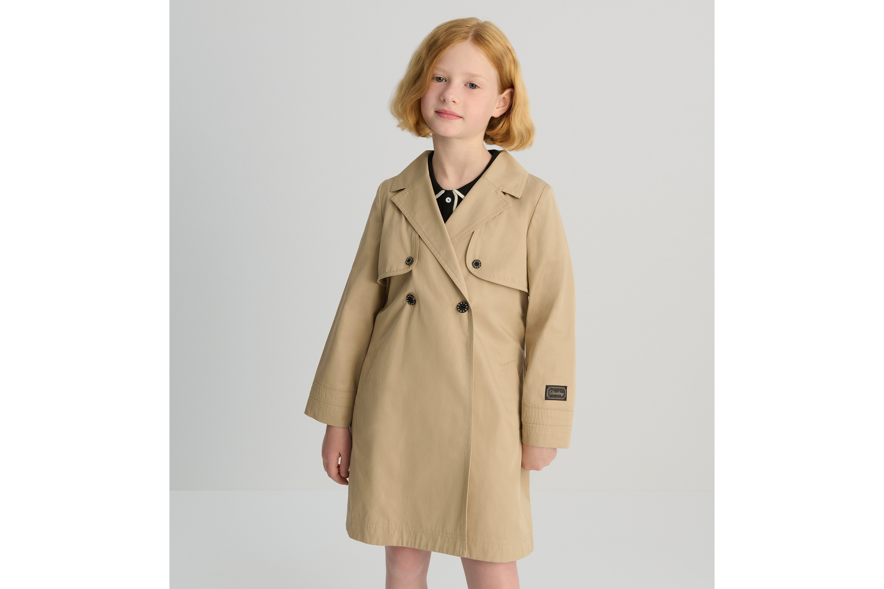 Look Kids' Trench Coat Beige Cotton Gabardine E01