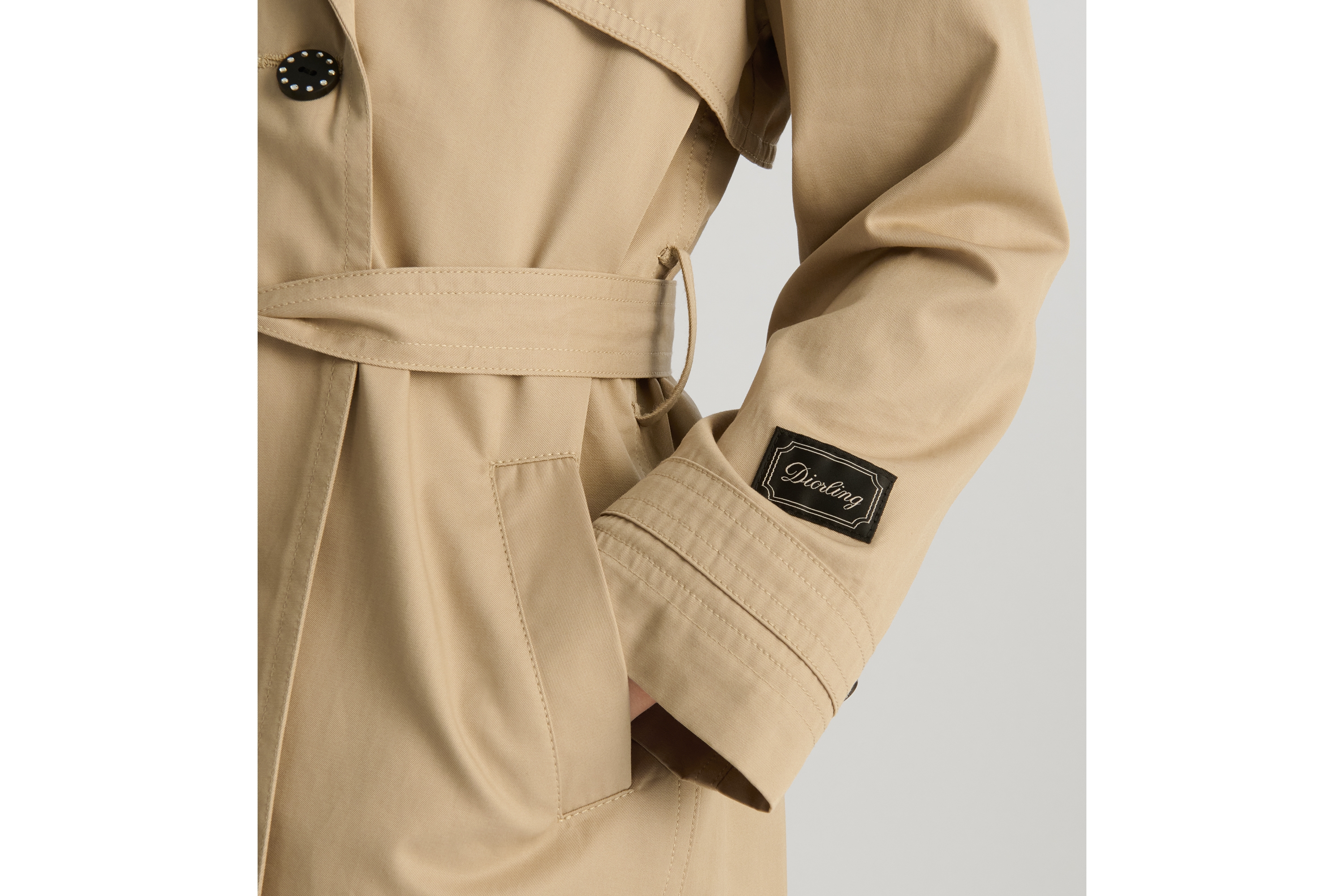 Look Kids' Trench Coat Beige Cotton Gabardine E04