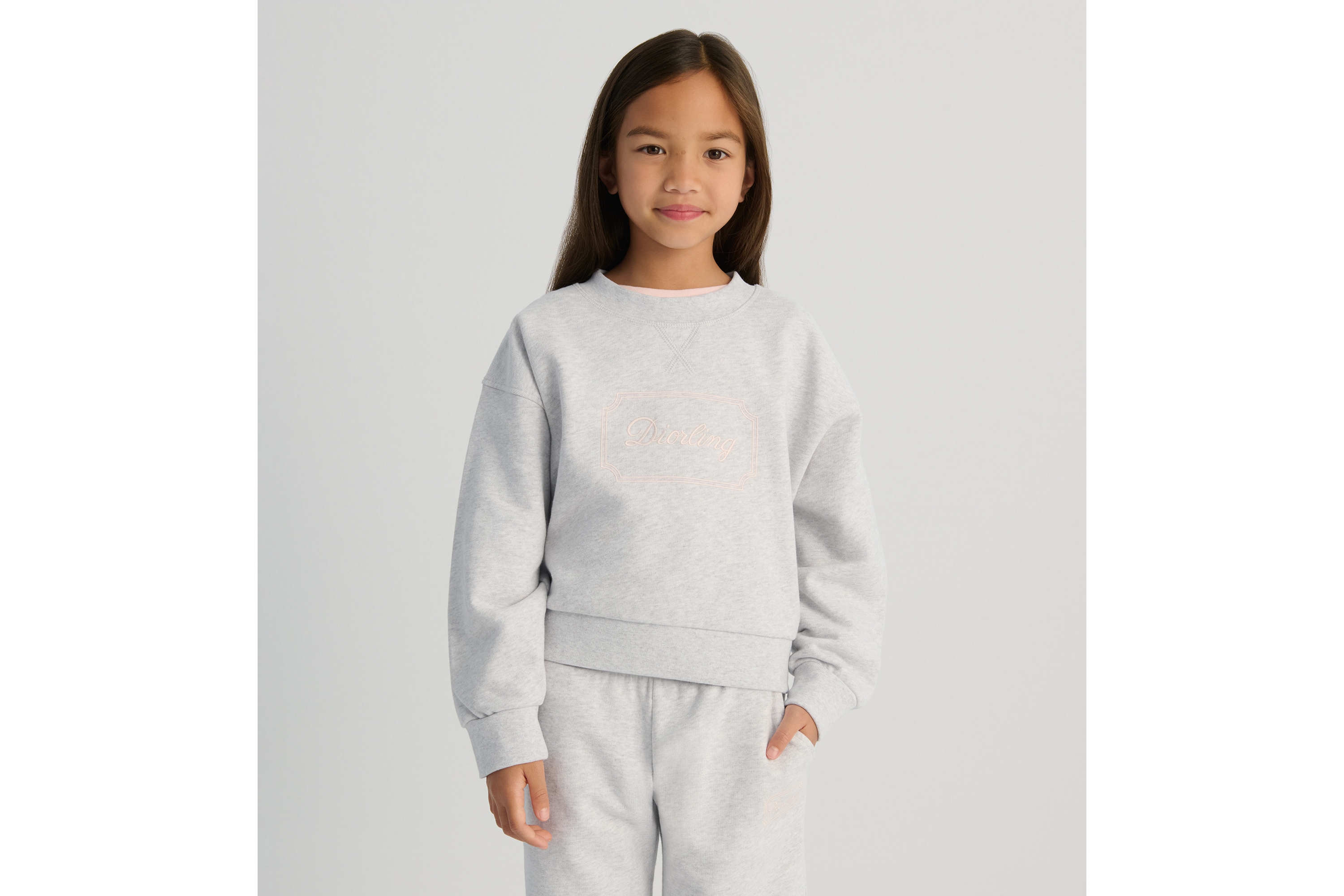 Look Kids' Sweatshirt Heathered Gray Cotton Fleece E01