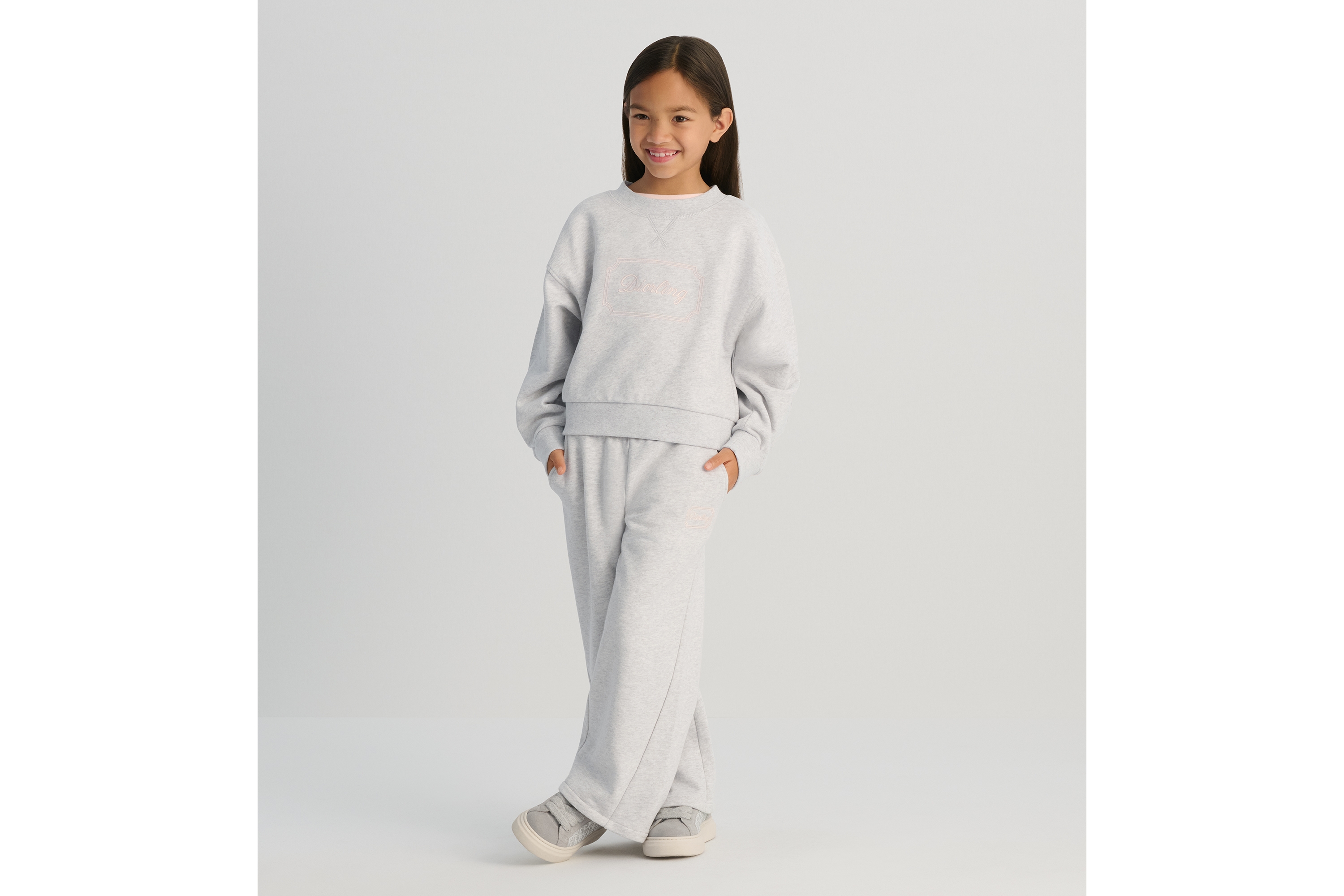 Look Kids' Sweatshirt Heathered Gray Cotton Fleece E02
