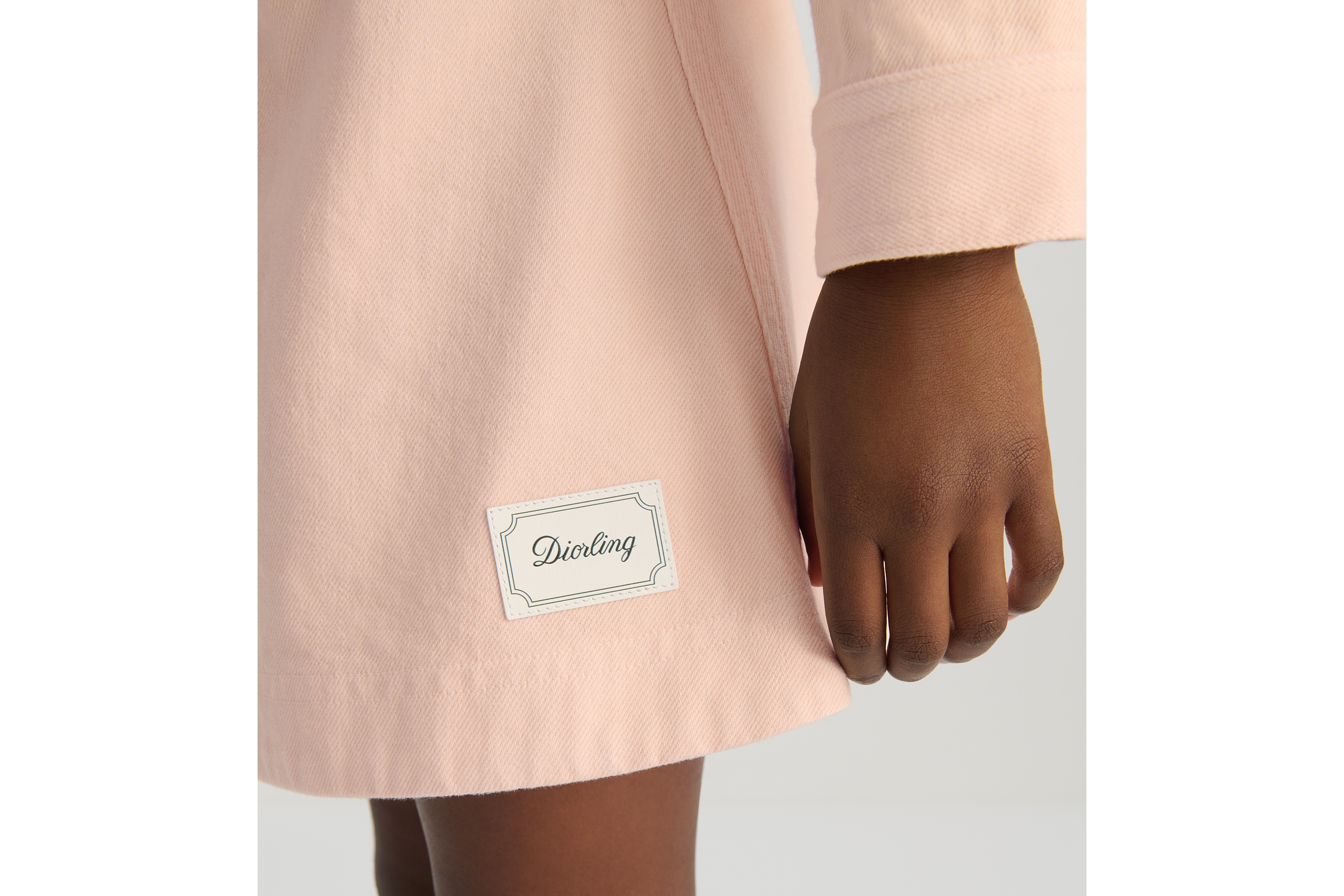 Look Kids' A-Line Skirt Pale Pink Stonewashed Cotton Gabardine E16