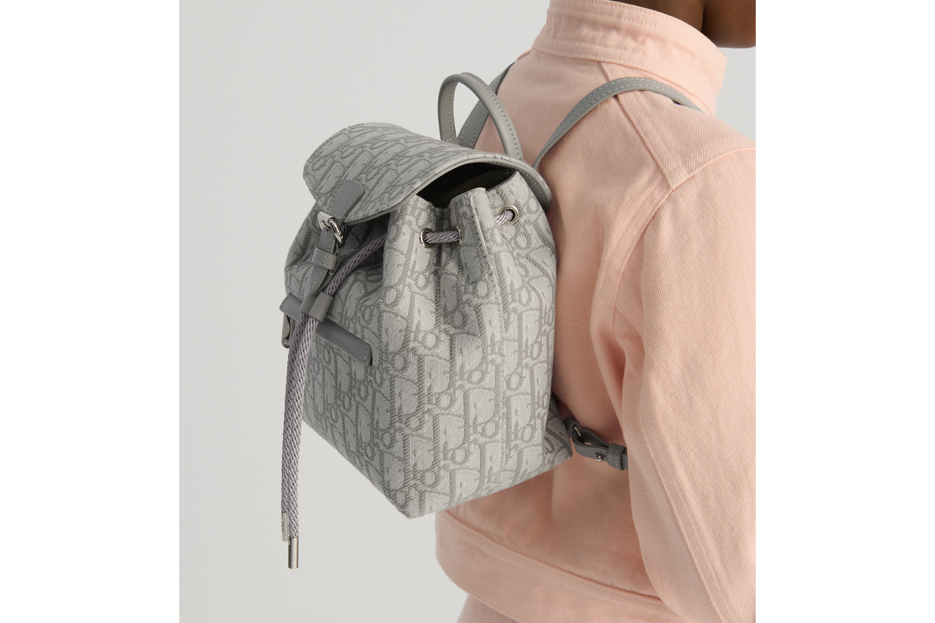 Look Kids' Backpack Gray Dior Oblique Jacquard E19