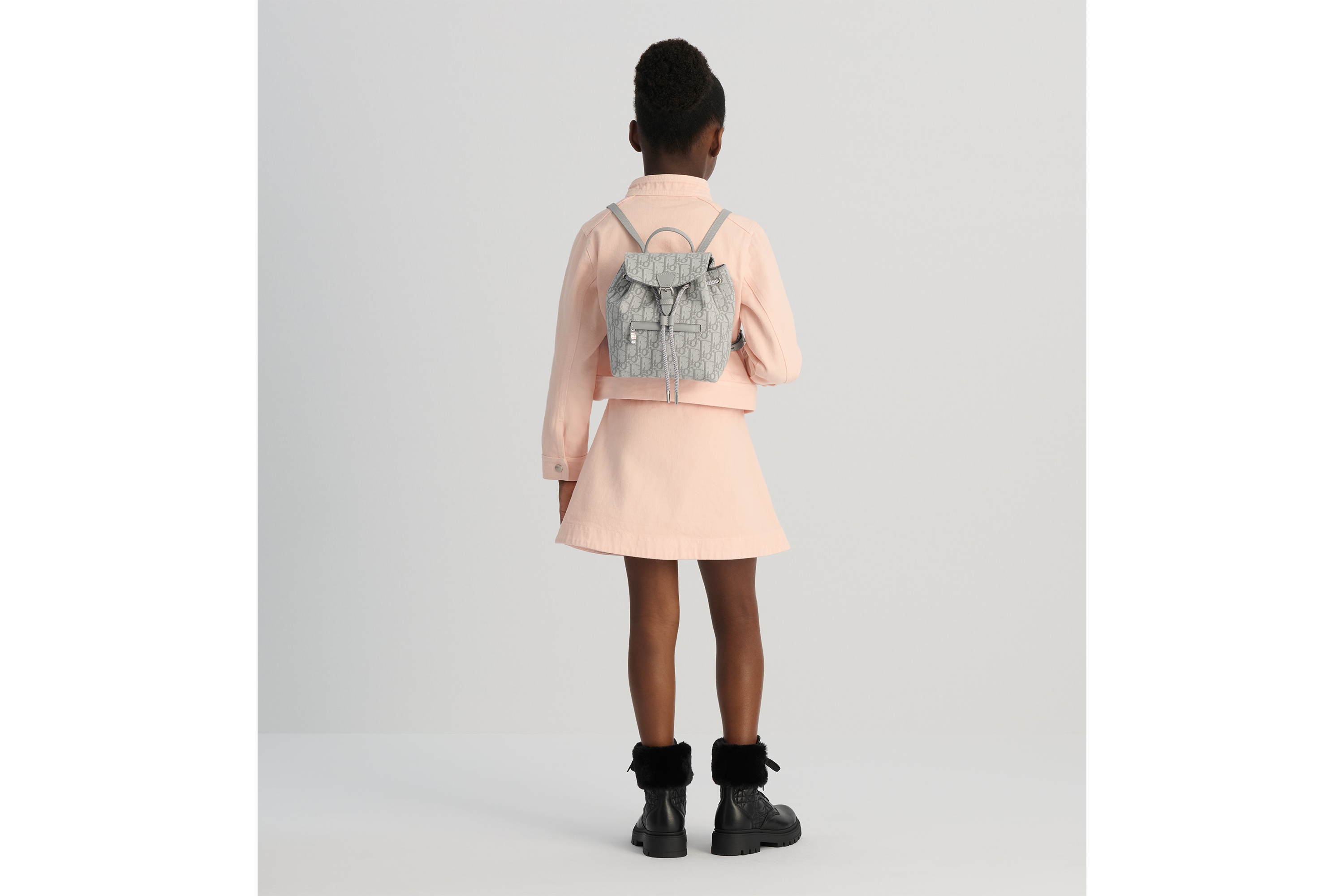 Look Kids' Backpack Gray Dior Oblique Jacquard E21