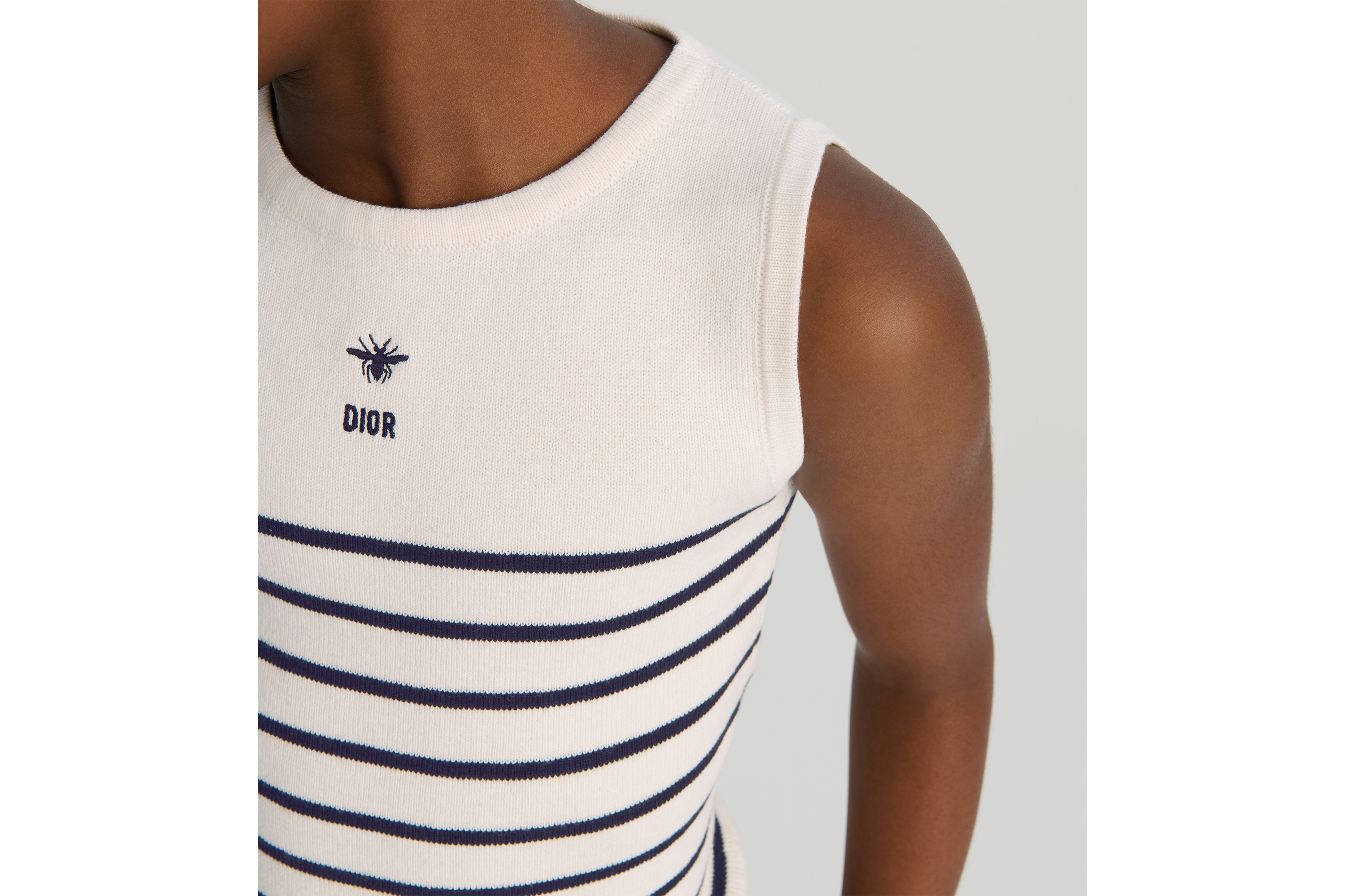 AAAChristian Dior ニット　タンクトップ Tank Top Black Ribbed Cotton Jersey | DIOR