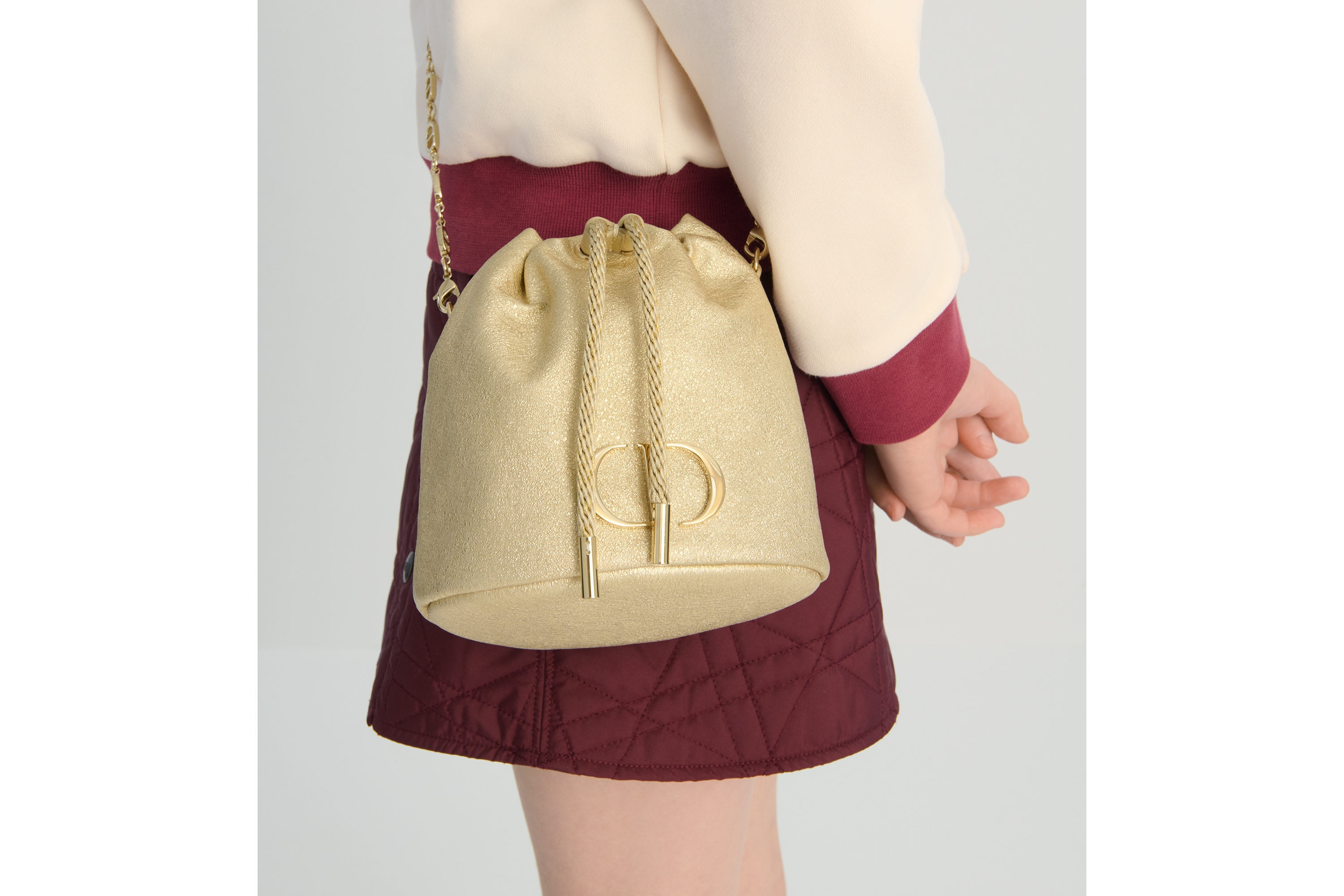 Look Kids' Purse Metallic Gold-Tone Lambskin E19