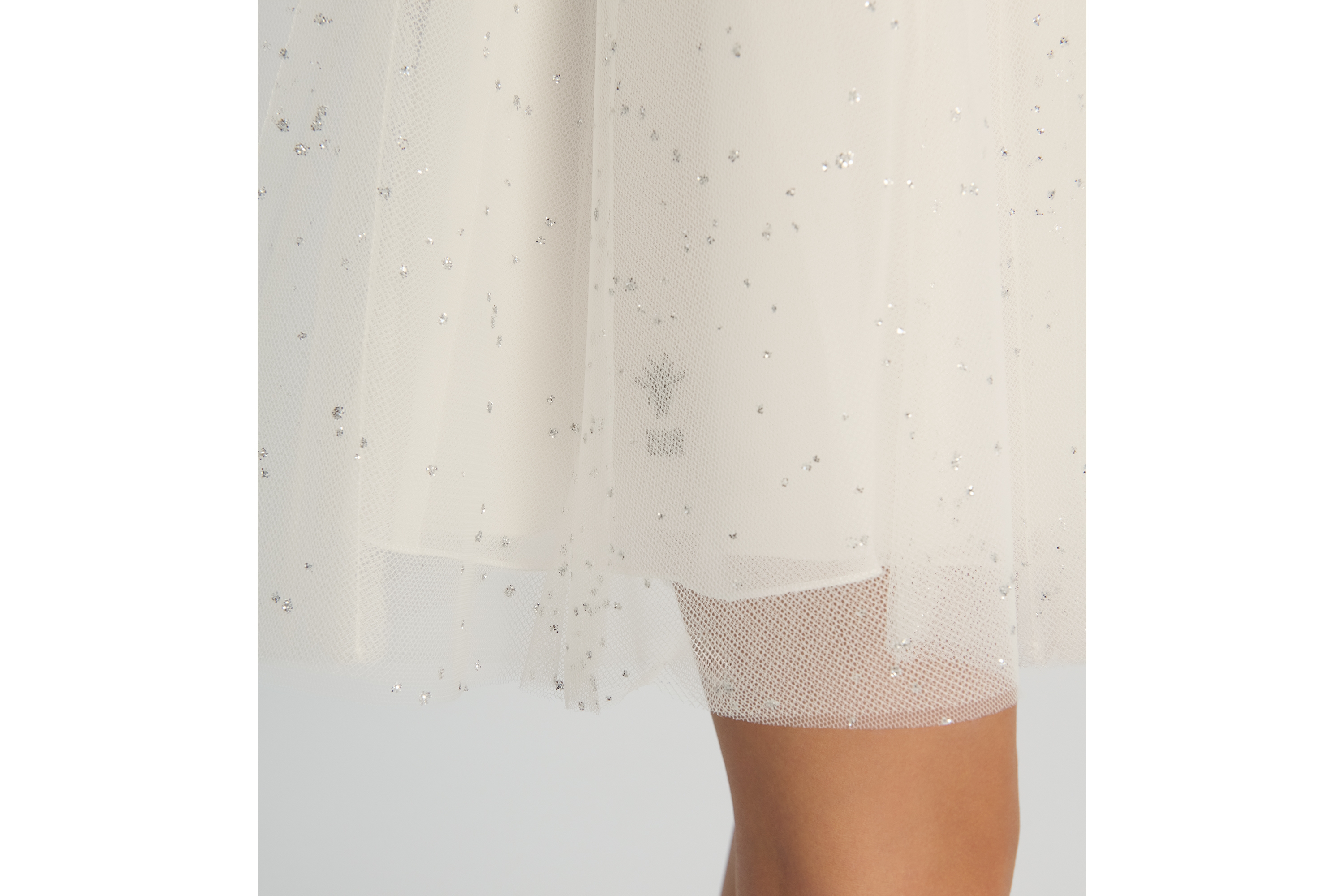 look_image_alt_prefix Ausgestelltes Kleid für Kinder Tüll in Elfenbeinfarbe mit Pailletten in Silberfarbe E10