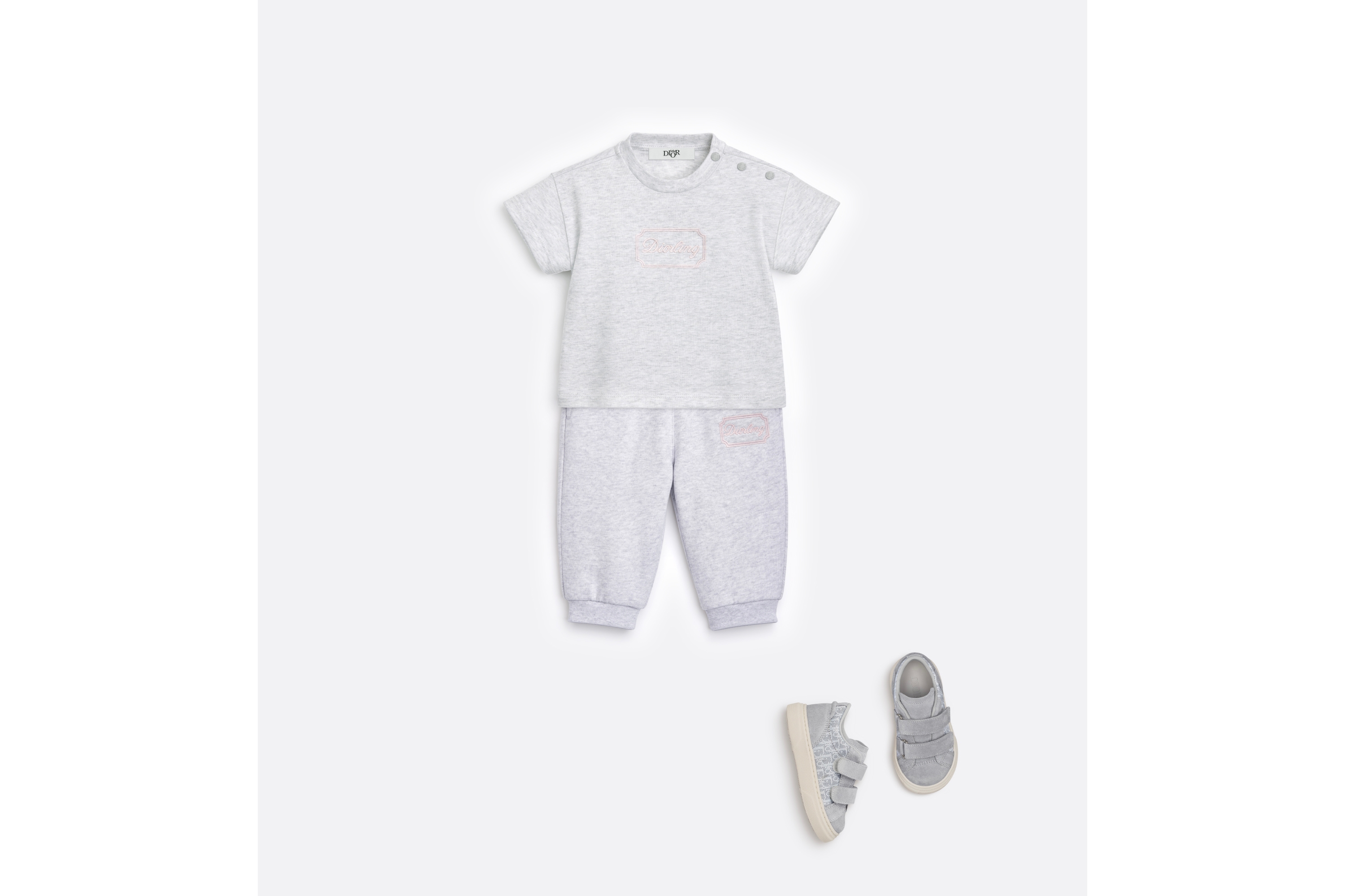 Look Pantalon de jogging bébé Molleton de coton gris chiné E08