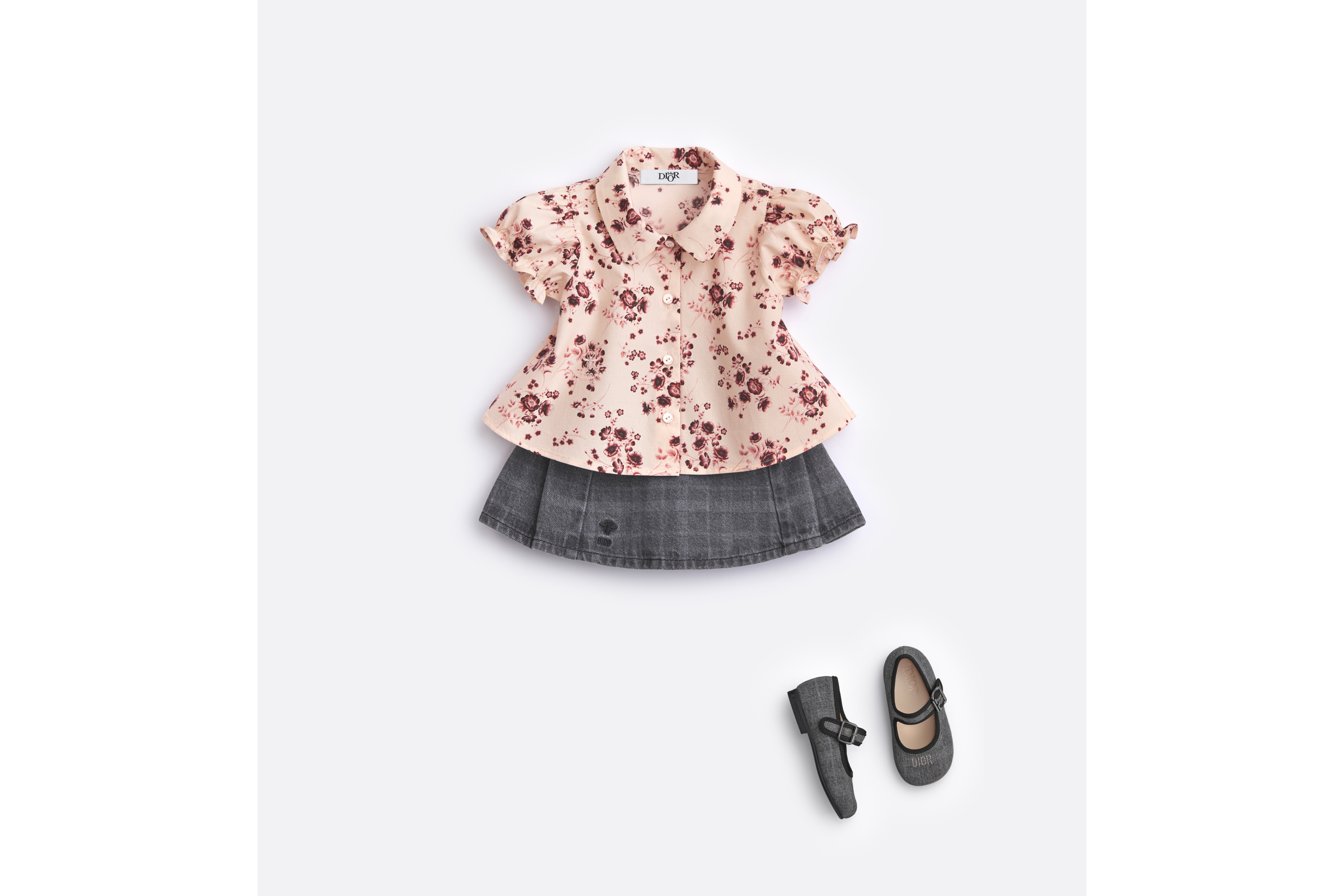 look_image_alt_prefix Babyrokje in A-lijn Grijs geruit katoendenim E08