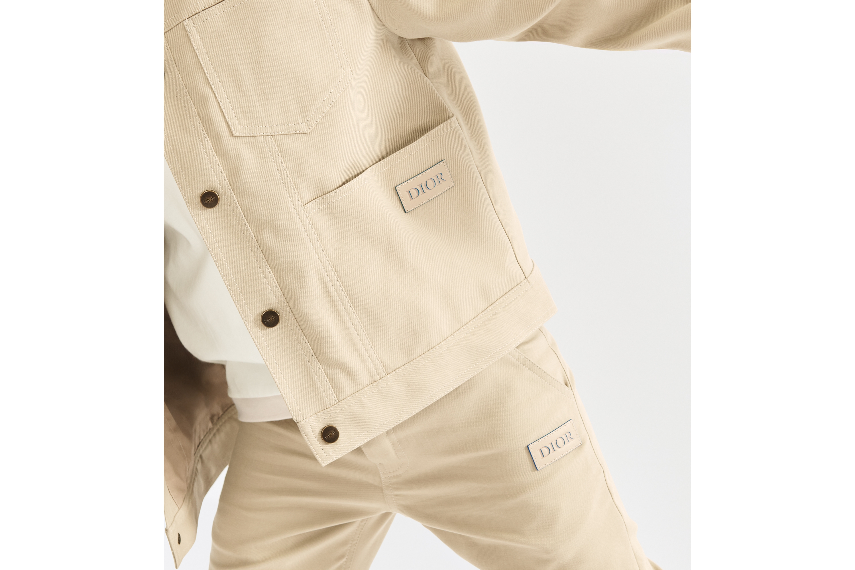 Jacke für Kinder Gabardine aus Baumwollmischung in Beige E04