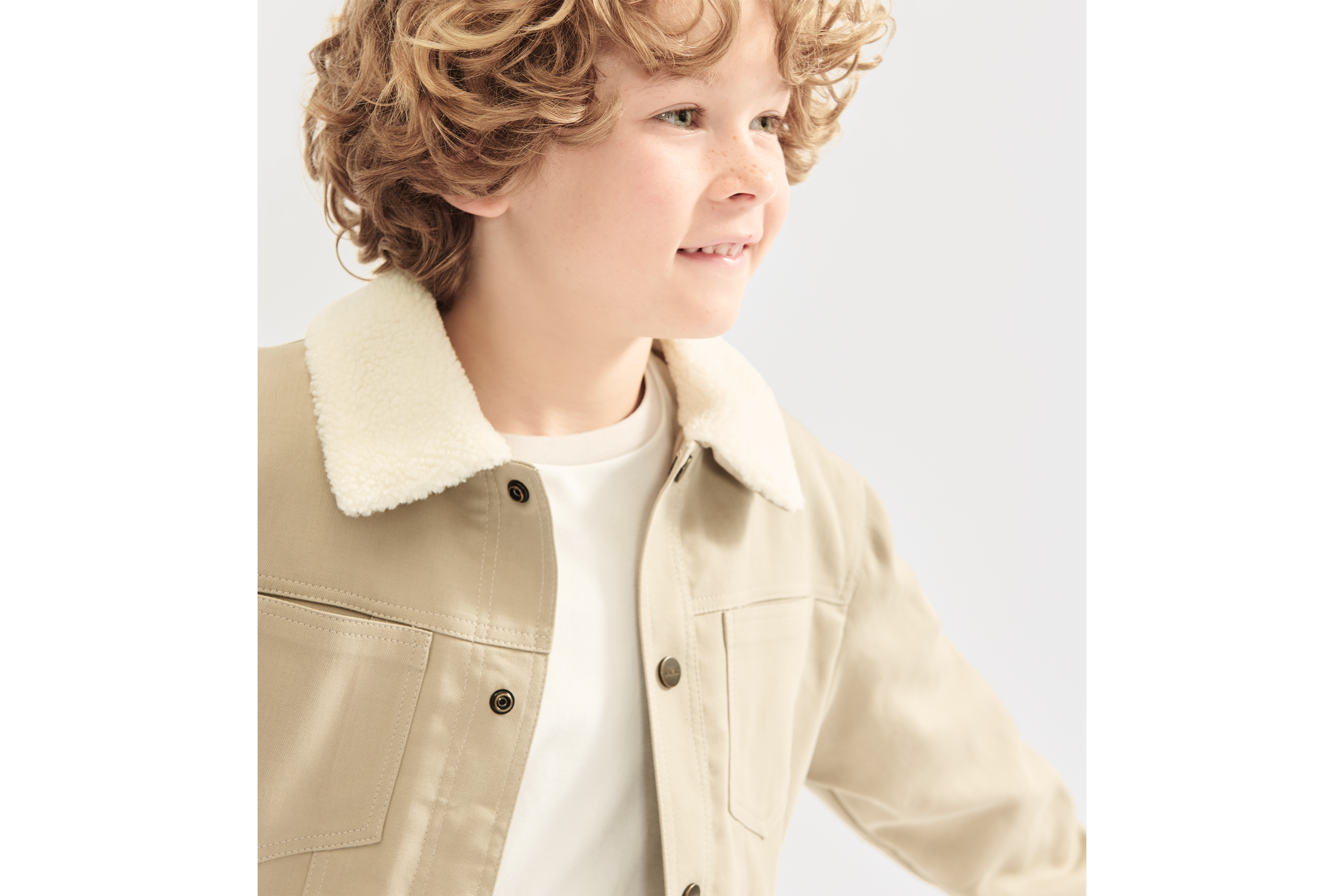 Look Kids' Jacket Beige Cotton-Blend Gabardine E05