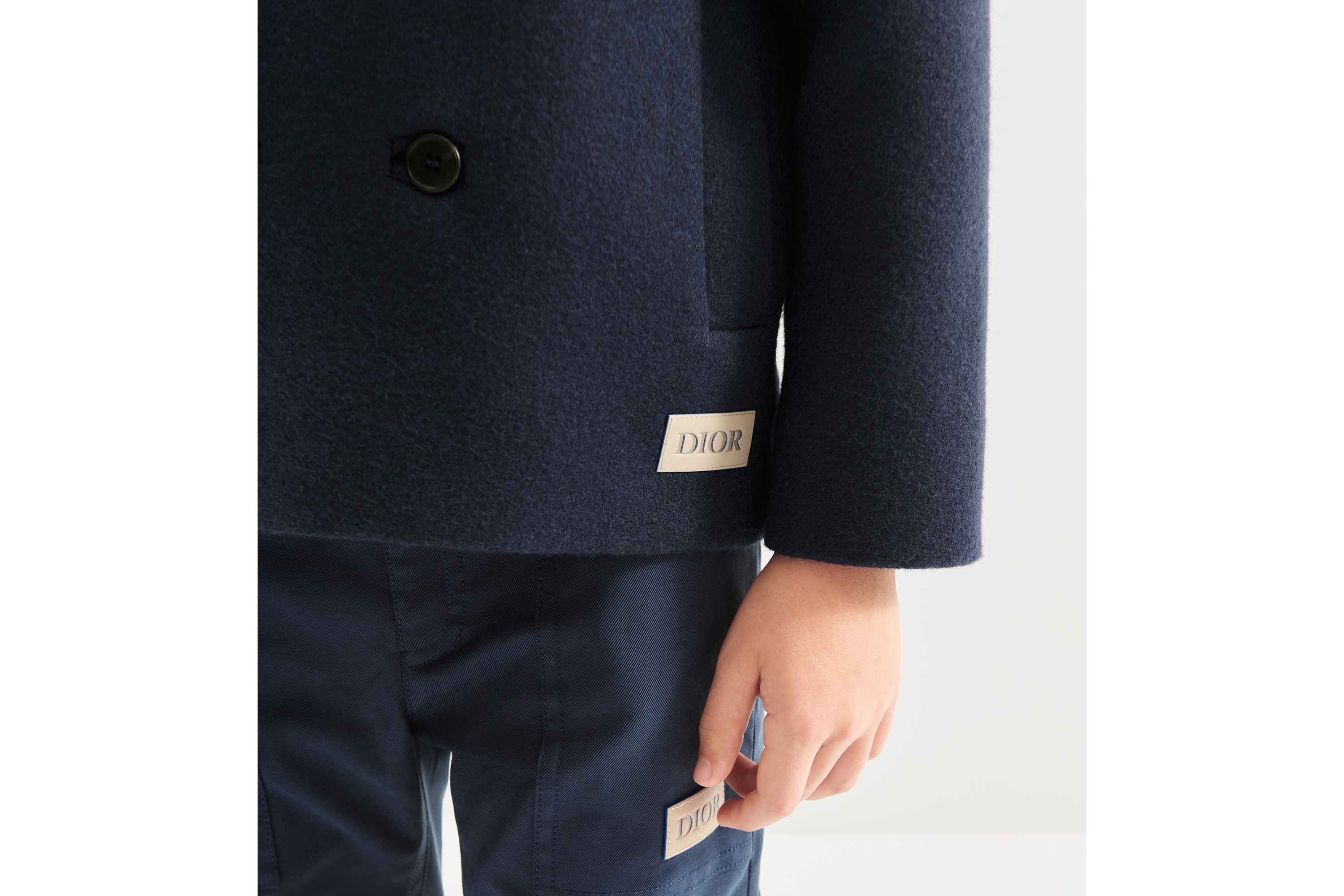 Cabanjacke für Kinder Alpakawolle in Marineblau E03