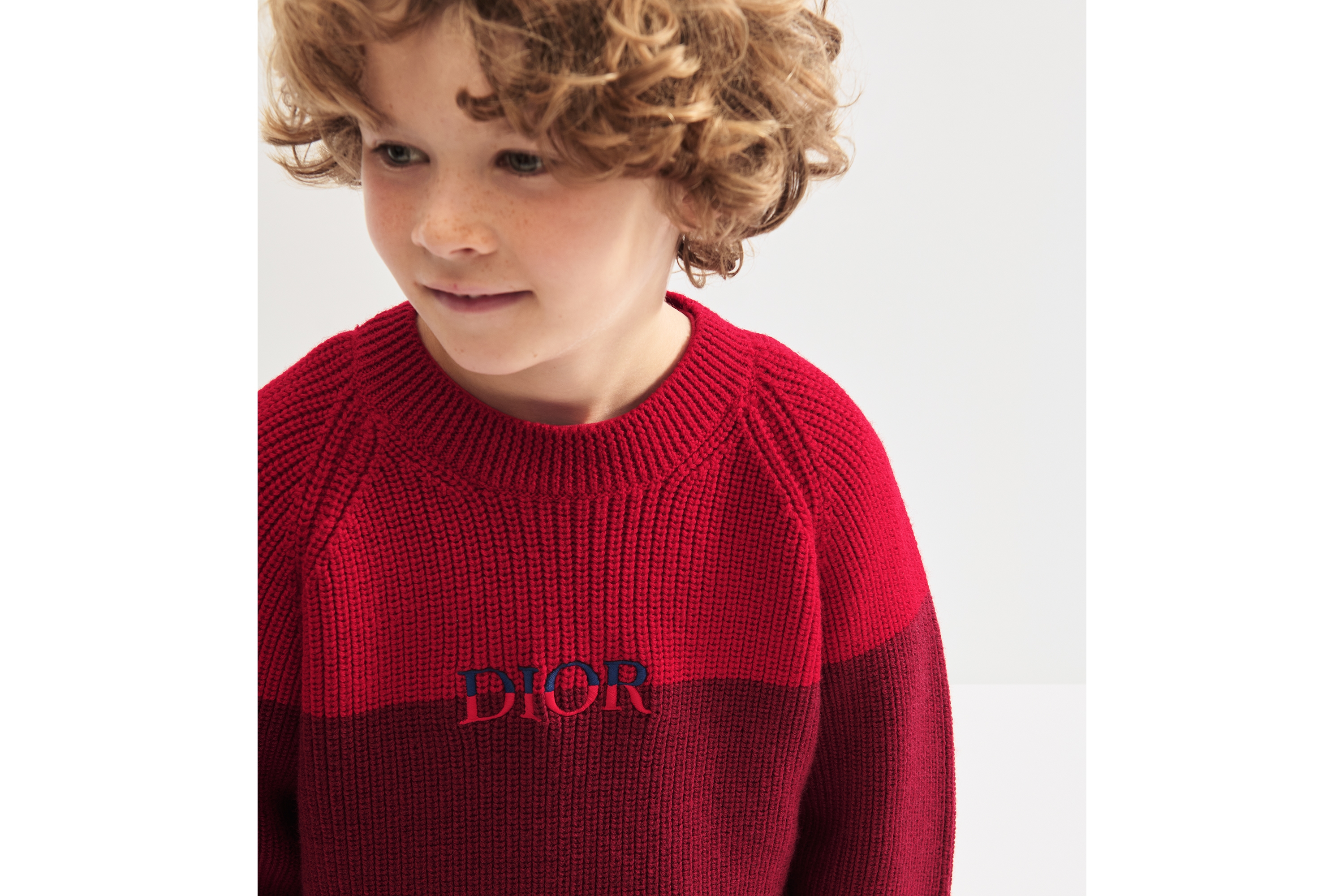 Kids' Sweater Red and Deep Red Wool Knit E03