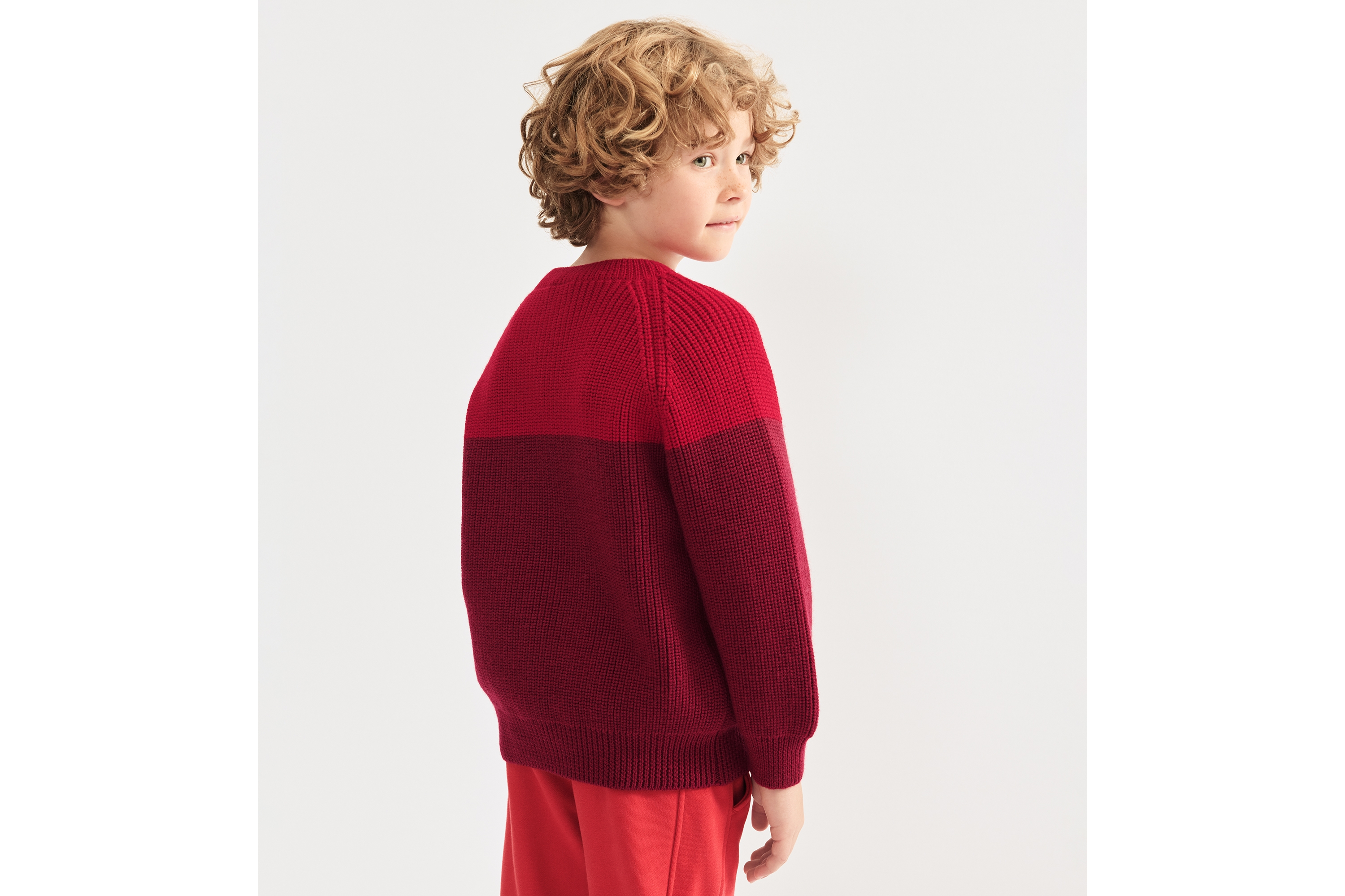 Kids' Sweater Red and Deep Red Wool Knit E04