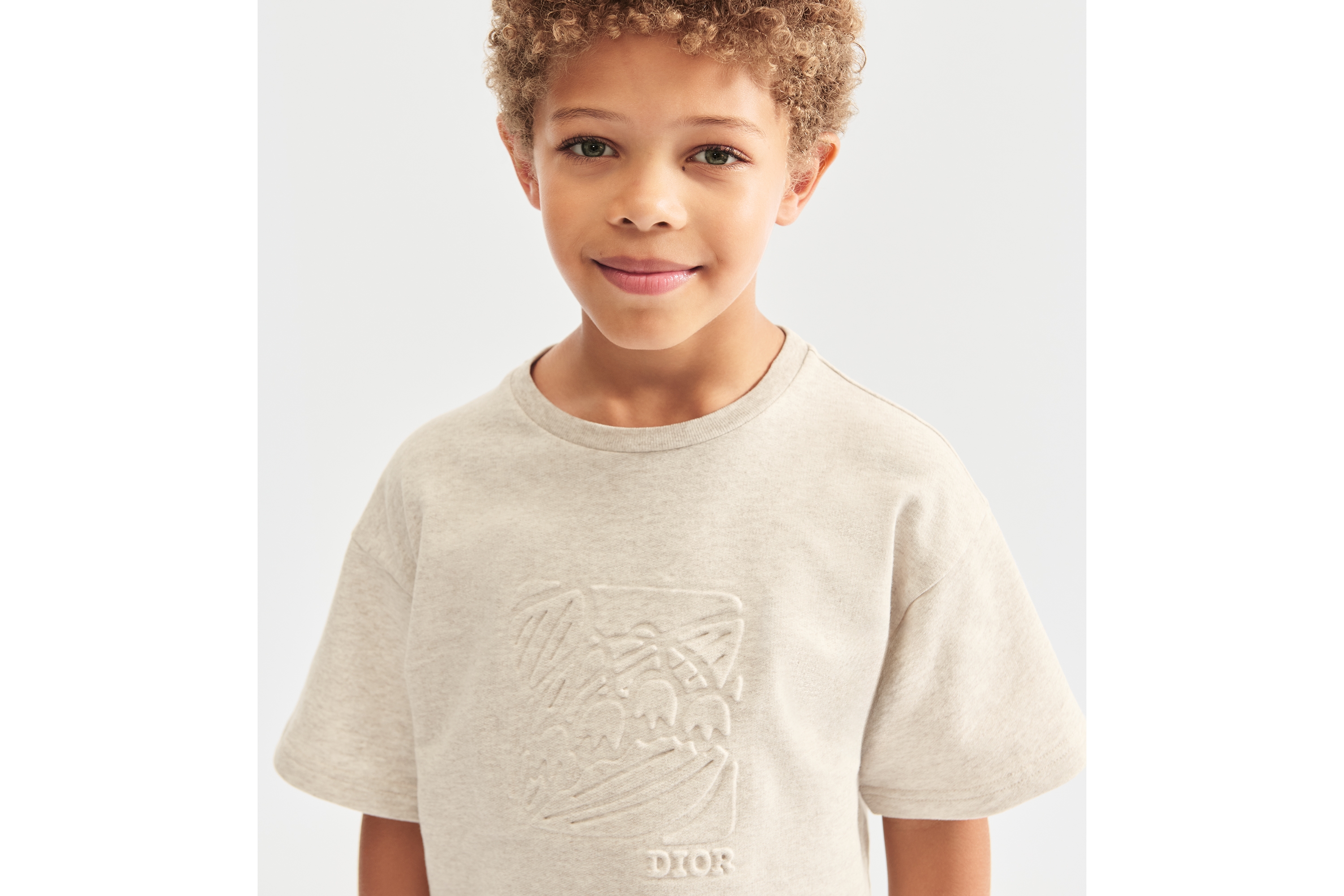 Kids' T-Shirt Beige Cotton Jersey E08