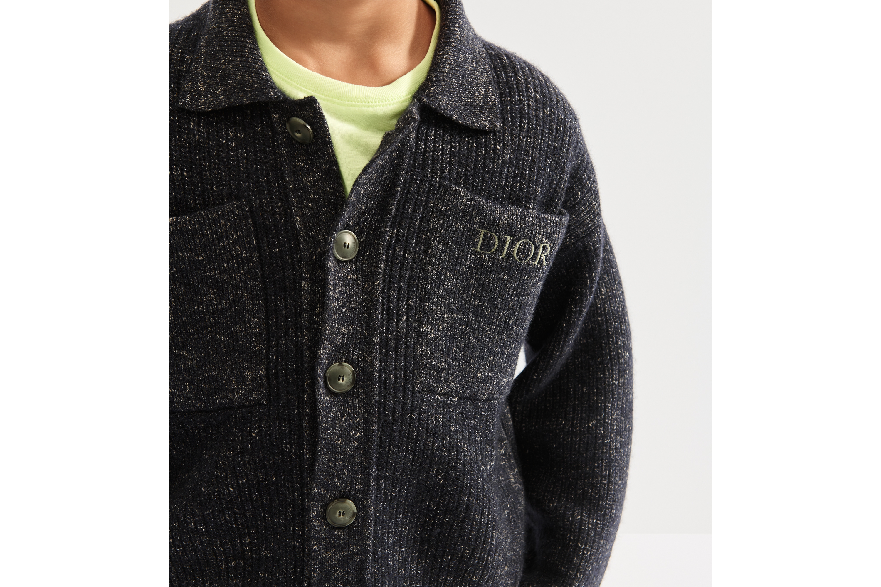 look_image_alt_prefix キッズ カーディガン ジャケット ウール & リネン ブレンド 杢ニット E03