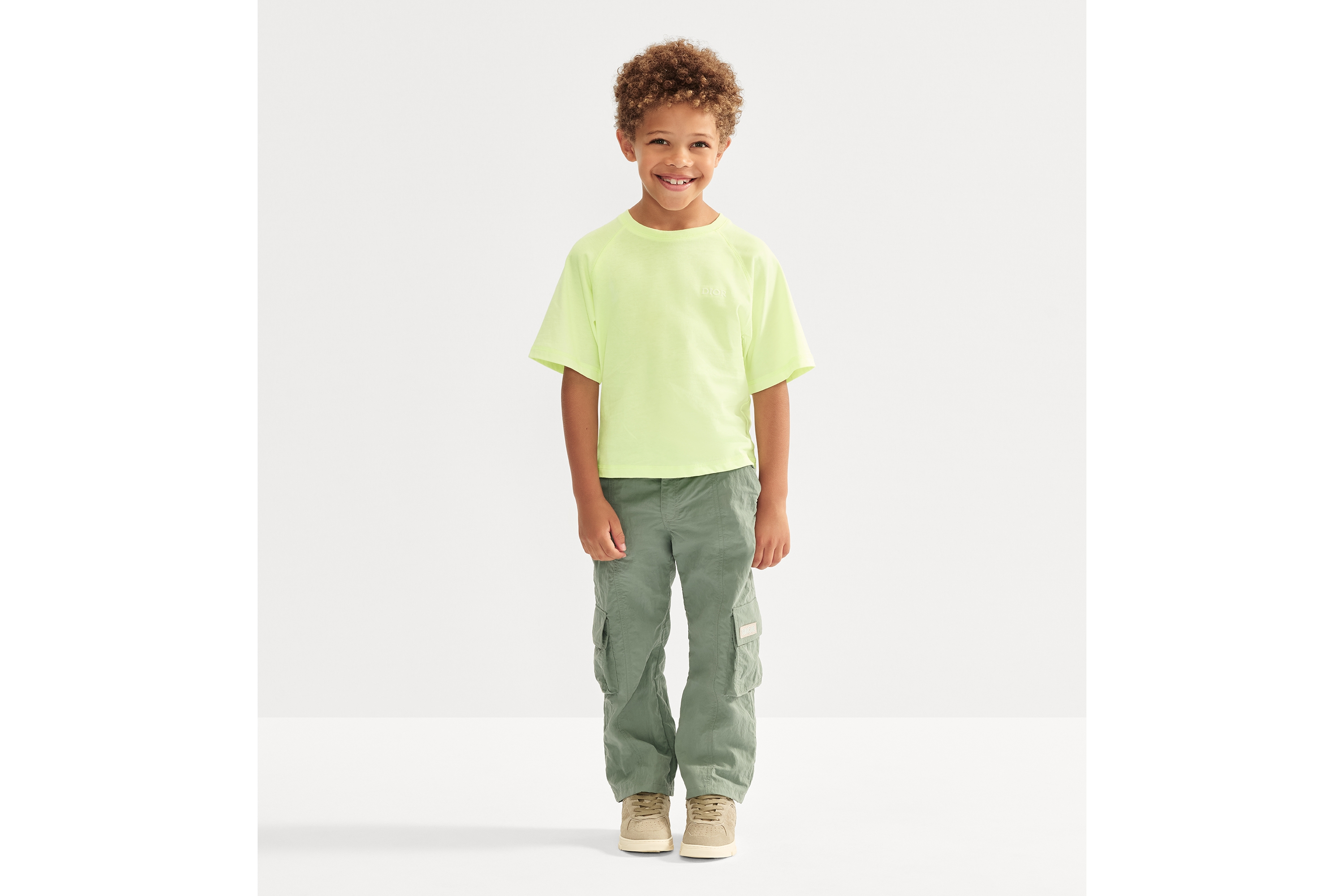 Kids' T-Shirt Fluorescent Green Cotton Jersey E07