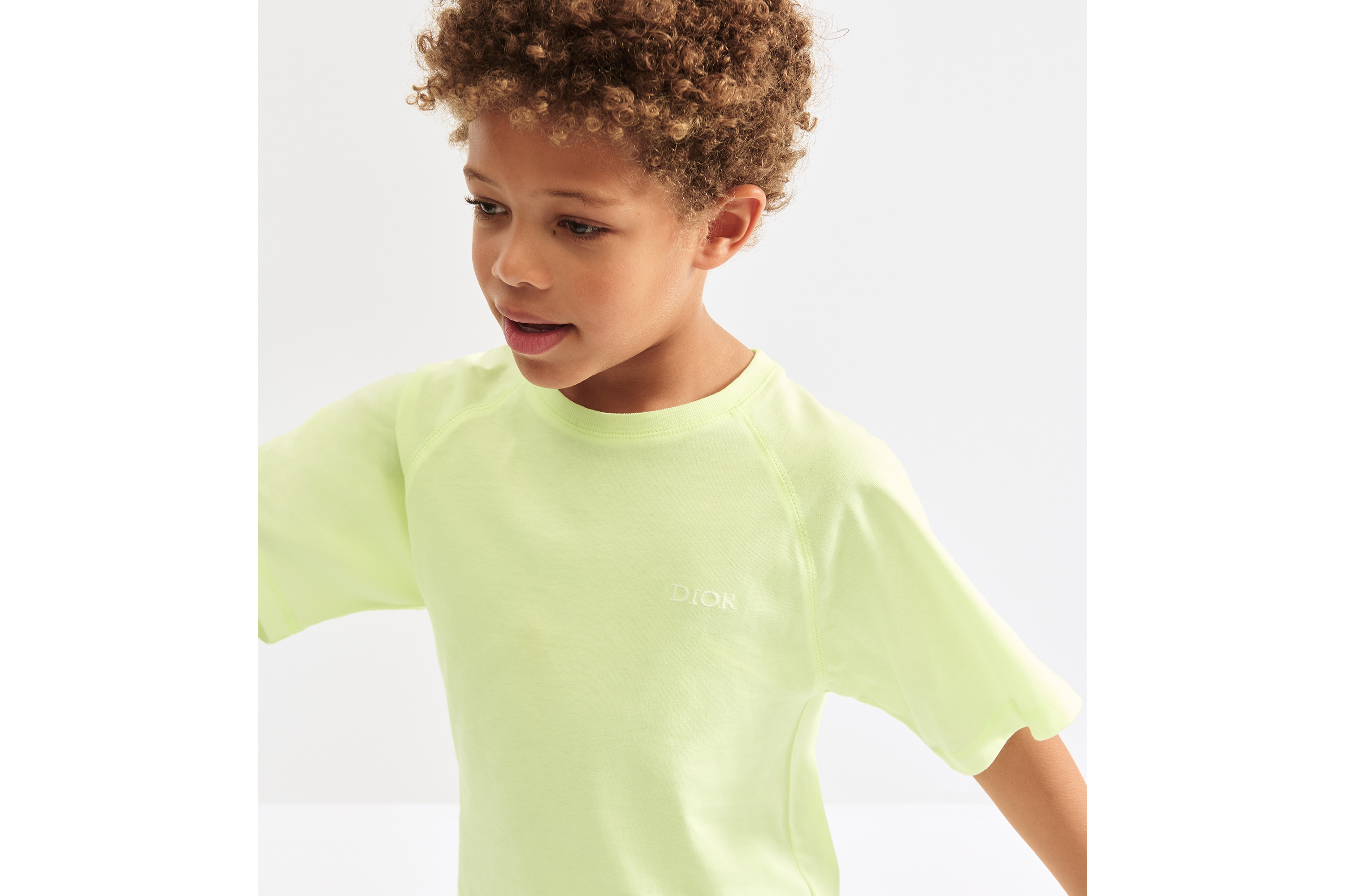 Kids' T-Shirt Fluorescent Green Cotton Jersey E08