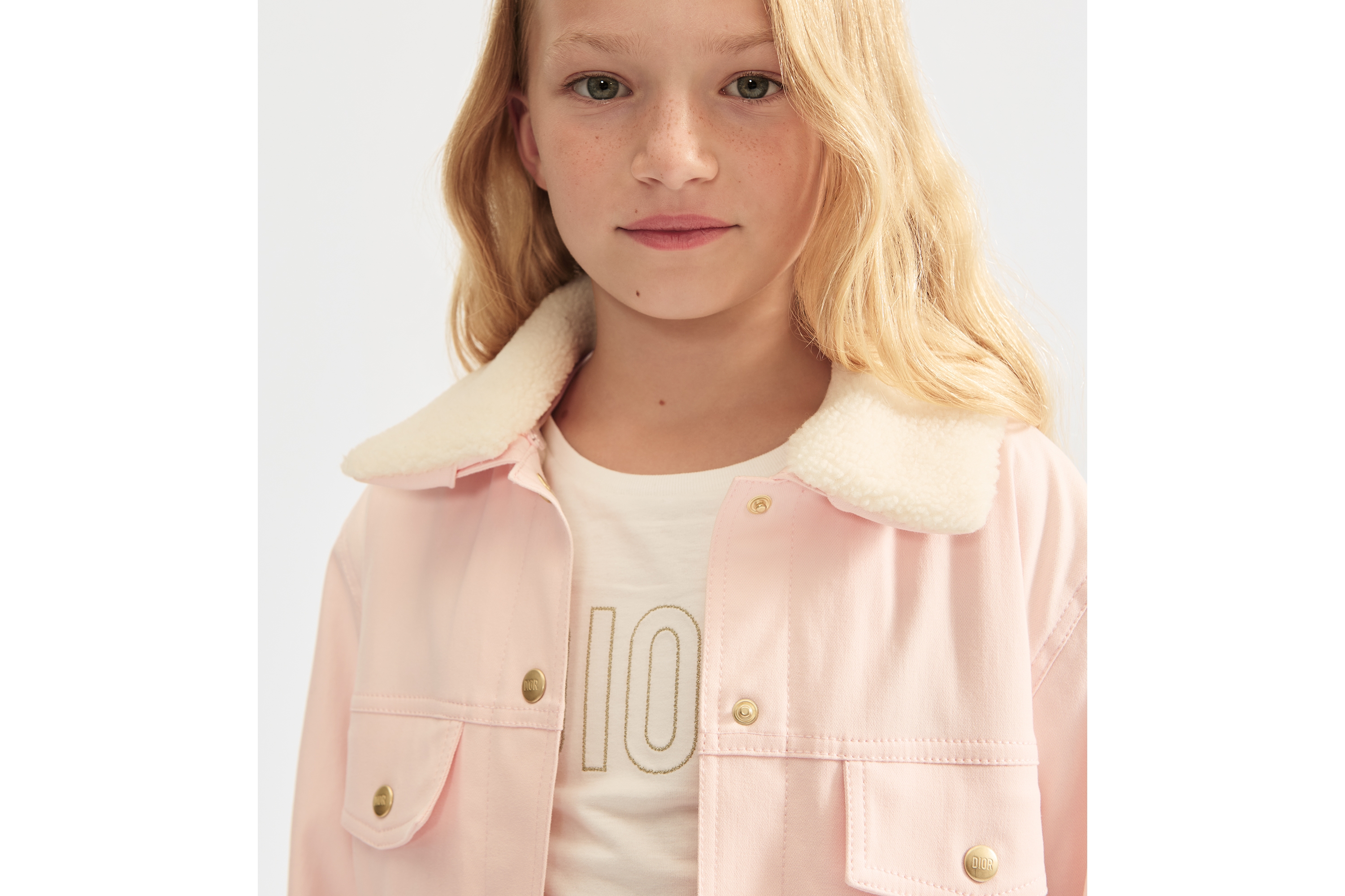 Look Kids' Jacket Pale Pink Cotton Gabardine E05