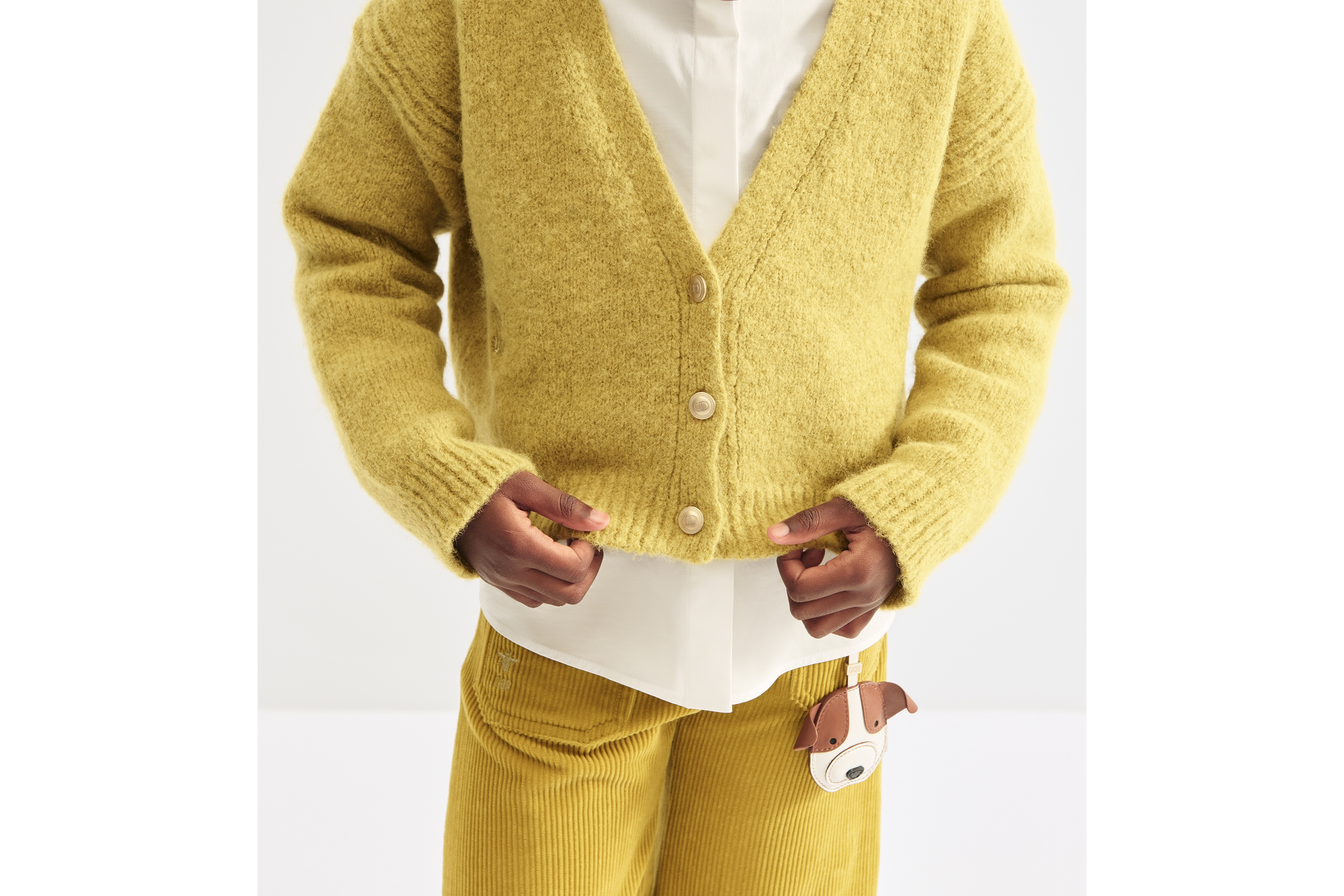 look_image_alt_prefix Kindervest Gebreid van oker alpacawol met wol E05