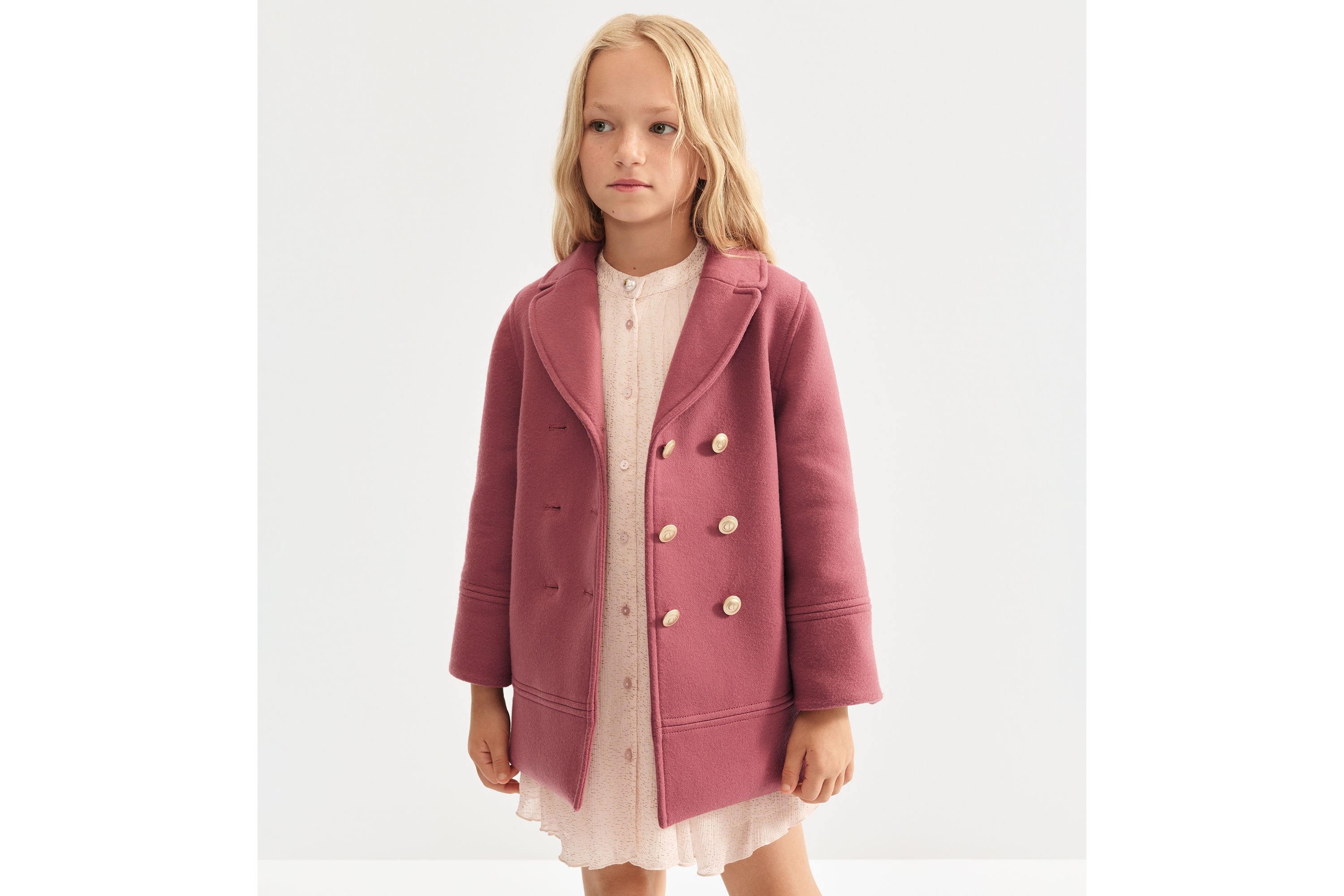 Look Kids' Peacoat Antique Pink Wool E02