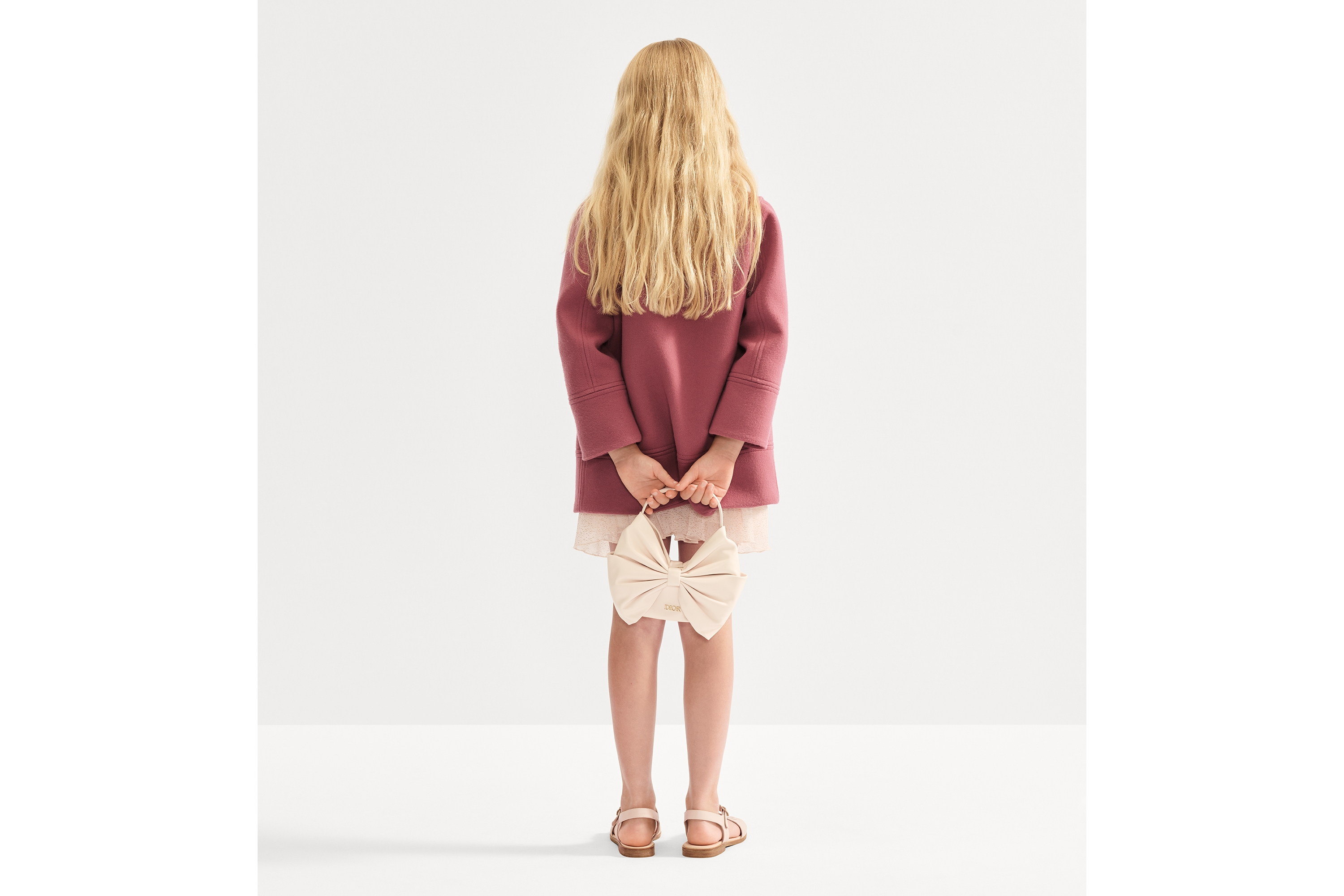 Look Kids' Bow Bag Pale Pink Lambskin E19