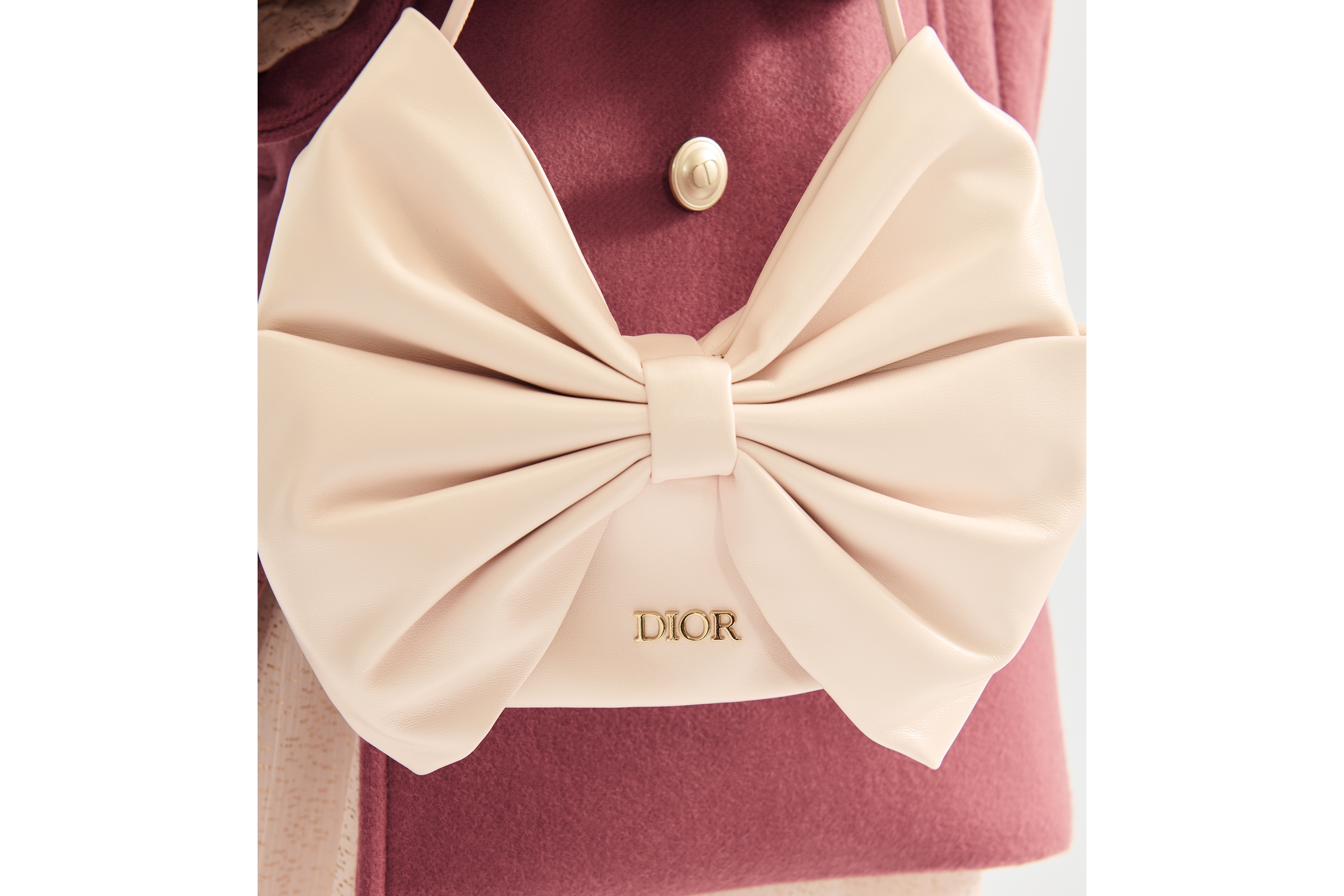 Look Kids' Bow Bag Pale Pink Lambskin E20