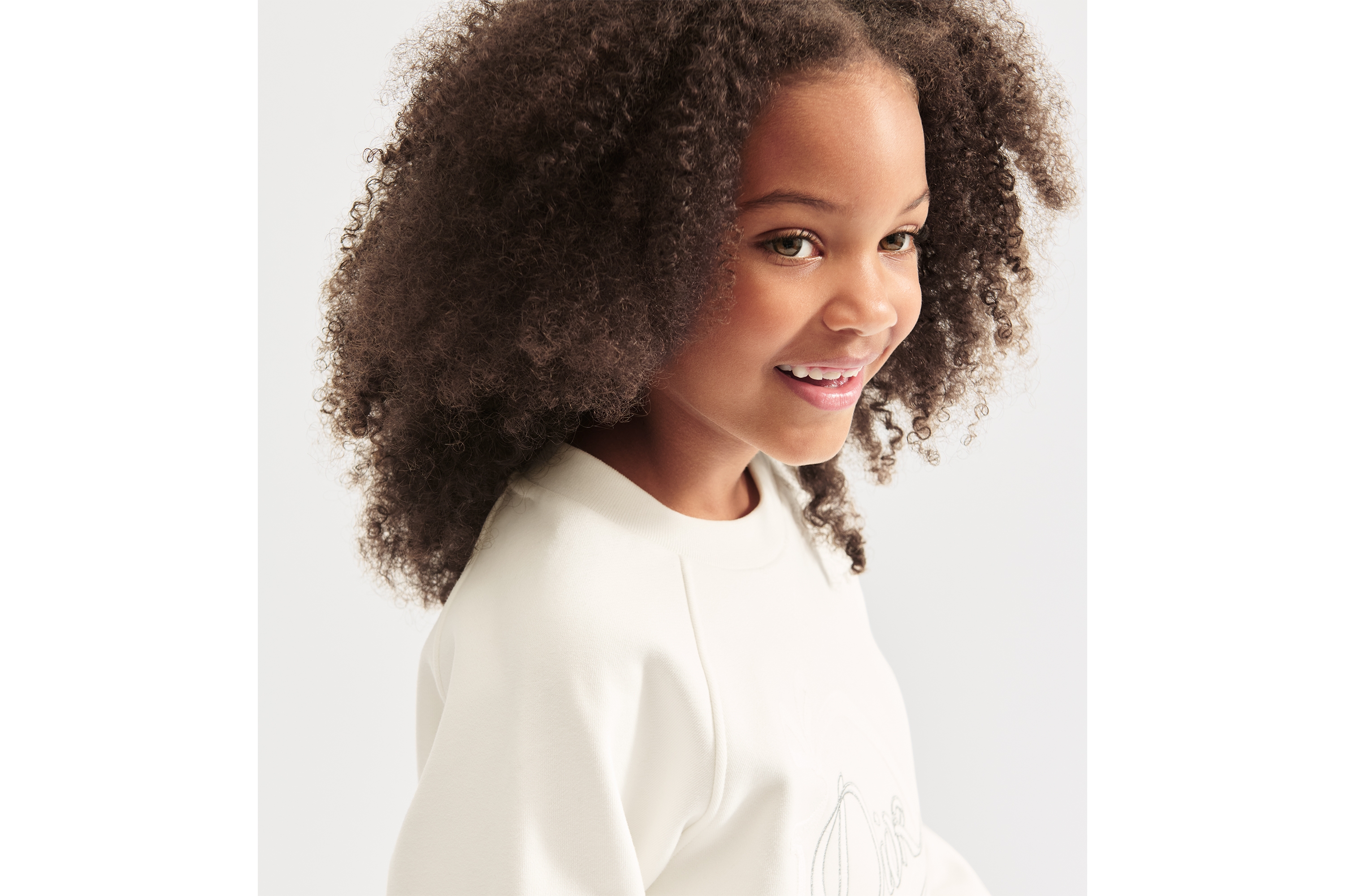 Kids' Sweatshirt Ivory Brushed Cotton Fleece E07