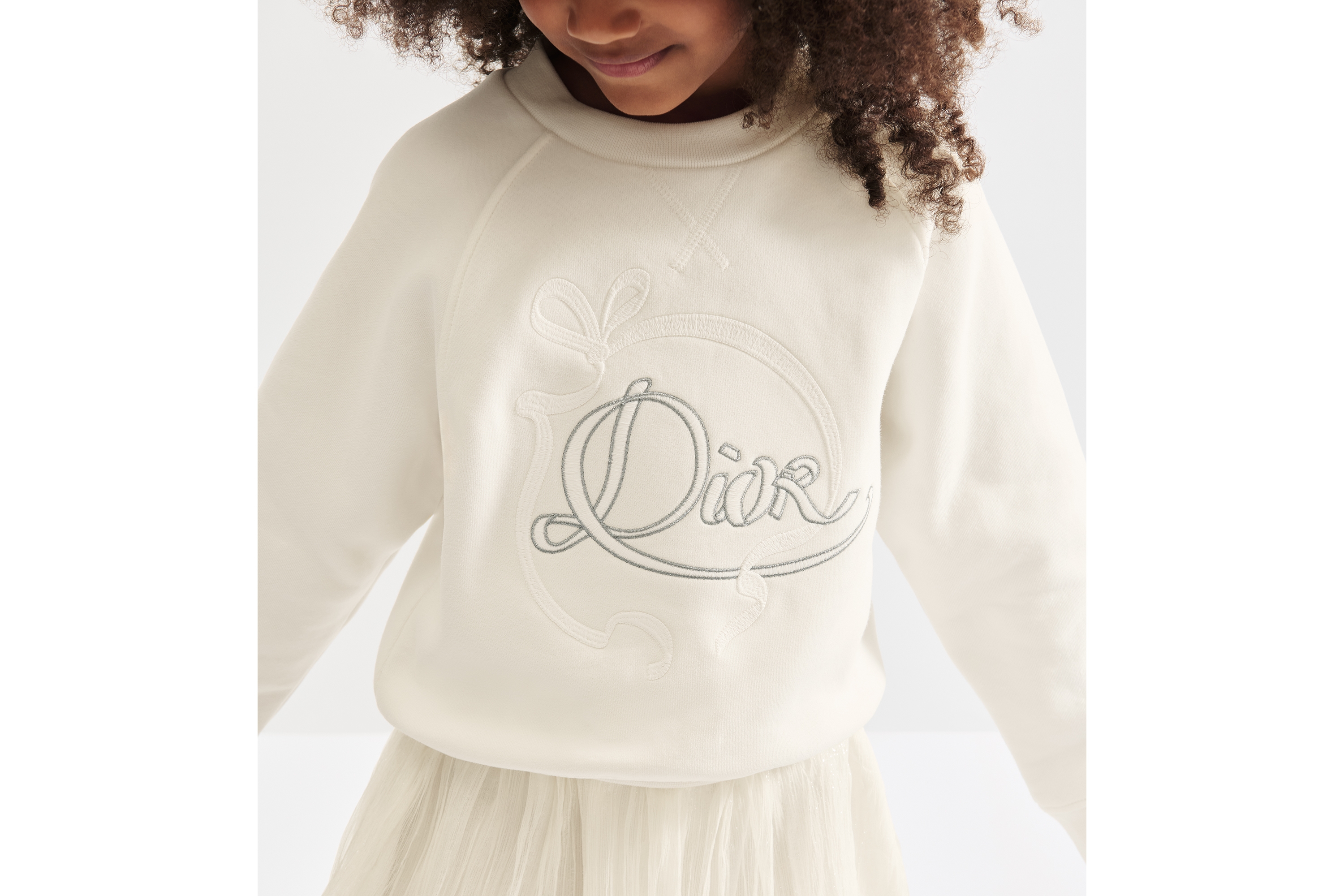Kids' Sweatshirt Ivory Brushed Cotton Fleece E23