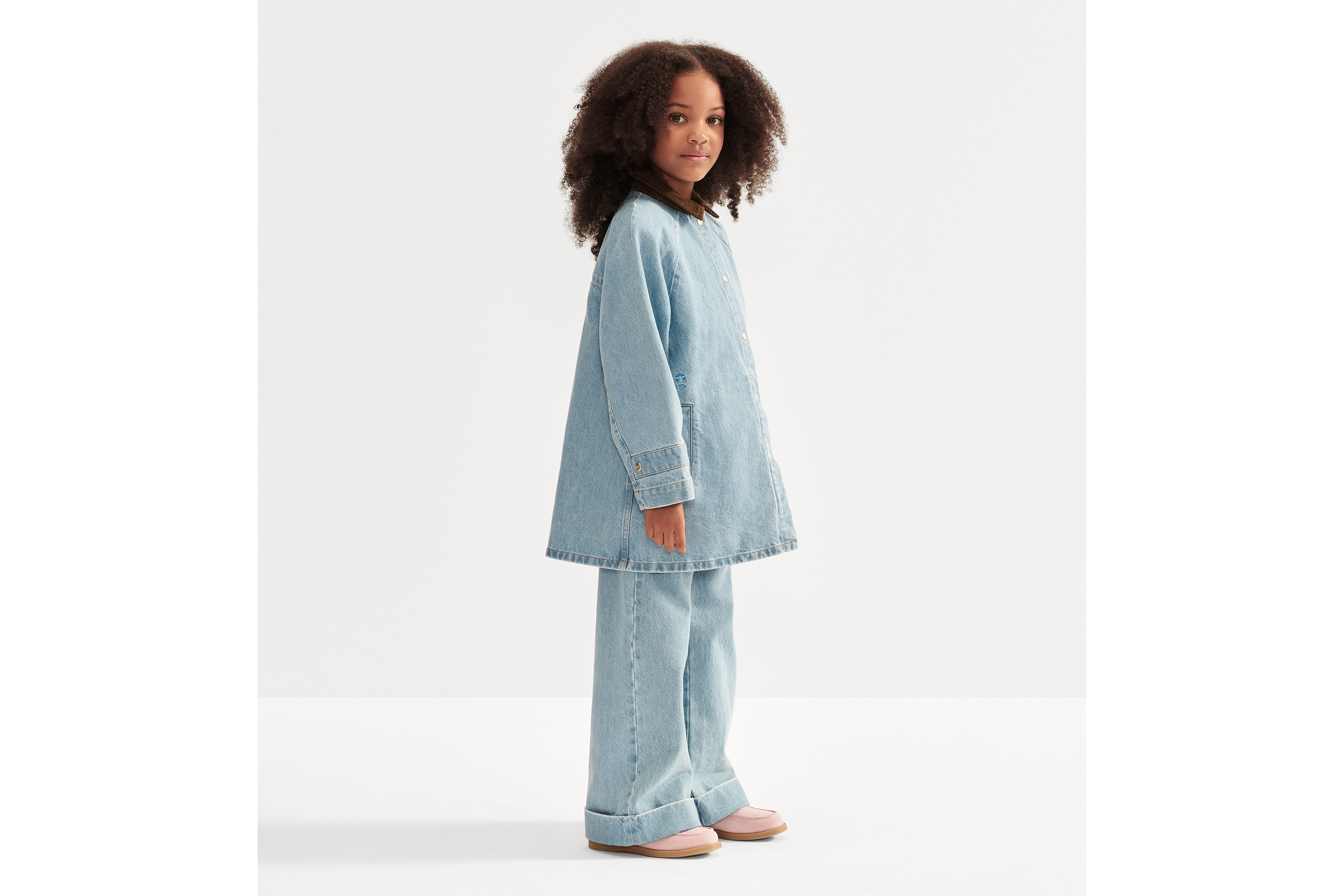 Manteau enfant Denim de coton bleu E01