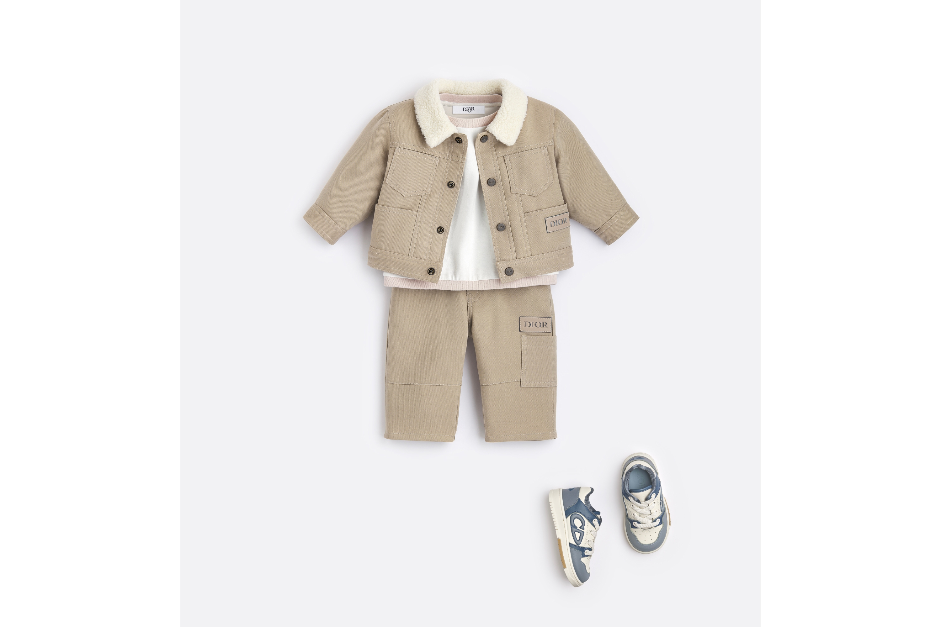 Look Baby Pants Beige Cotton-Blend Gabardine E08