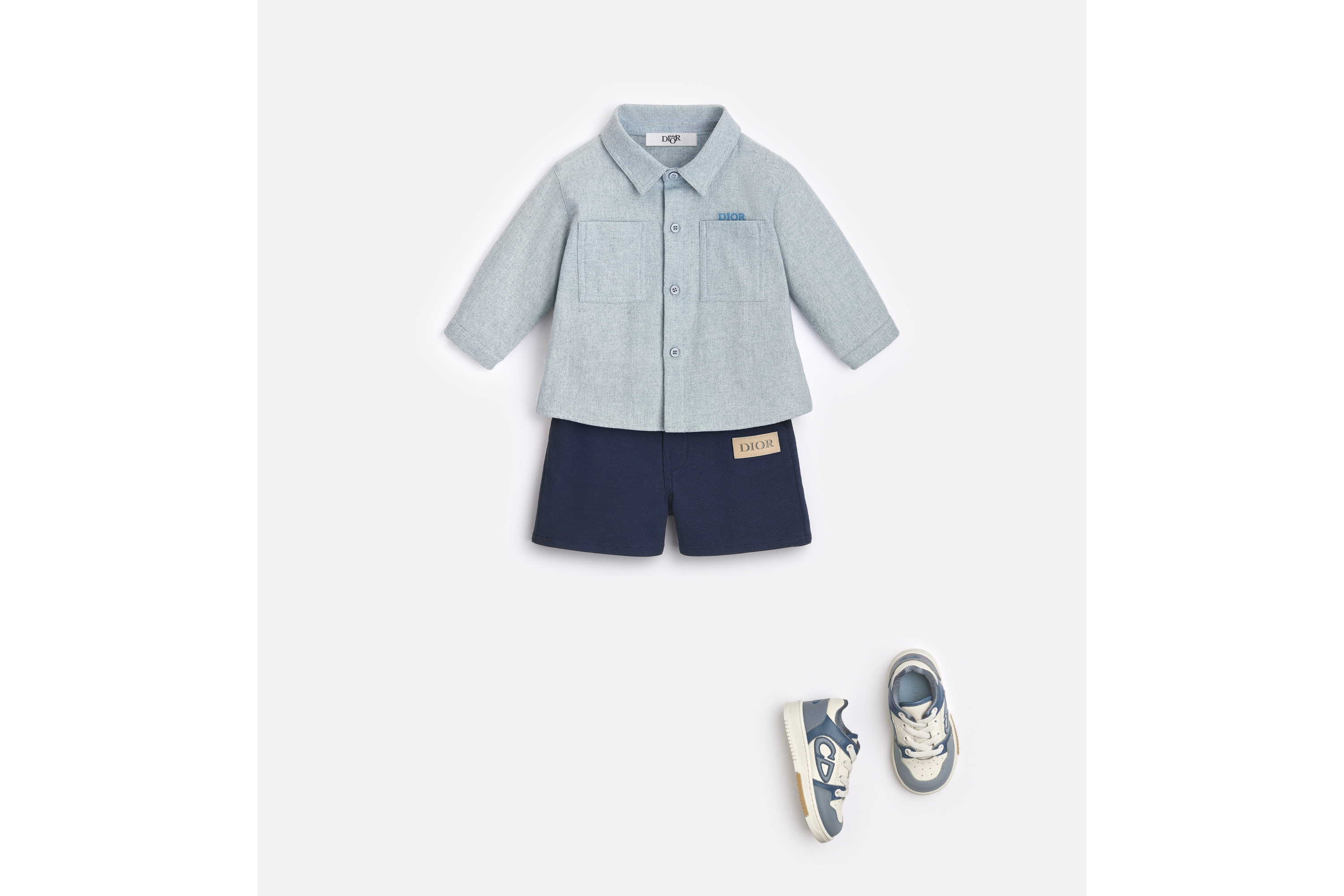 嬰兒短褲 海軍藍棉混紡 E08