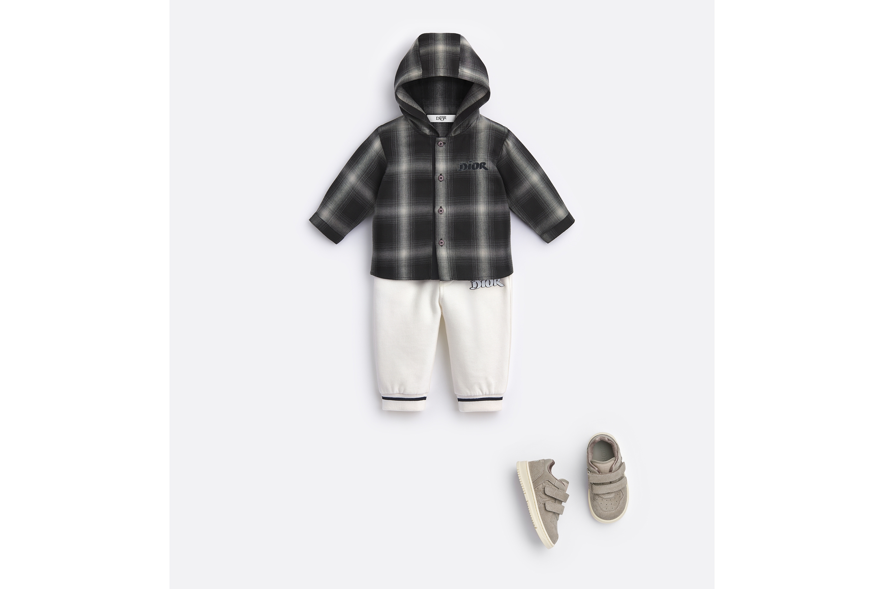 Baby Track Pants Ivory Brushed Cotton Fleece E08