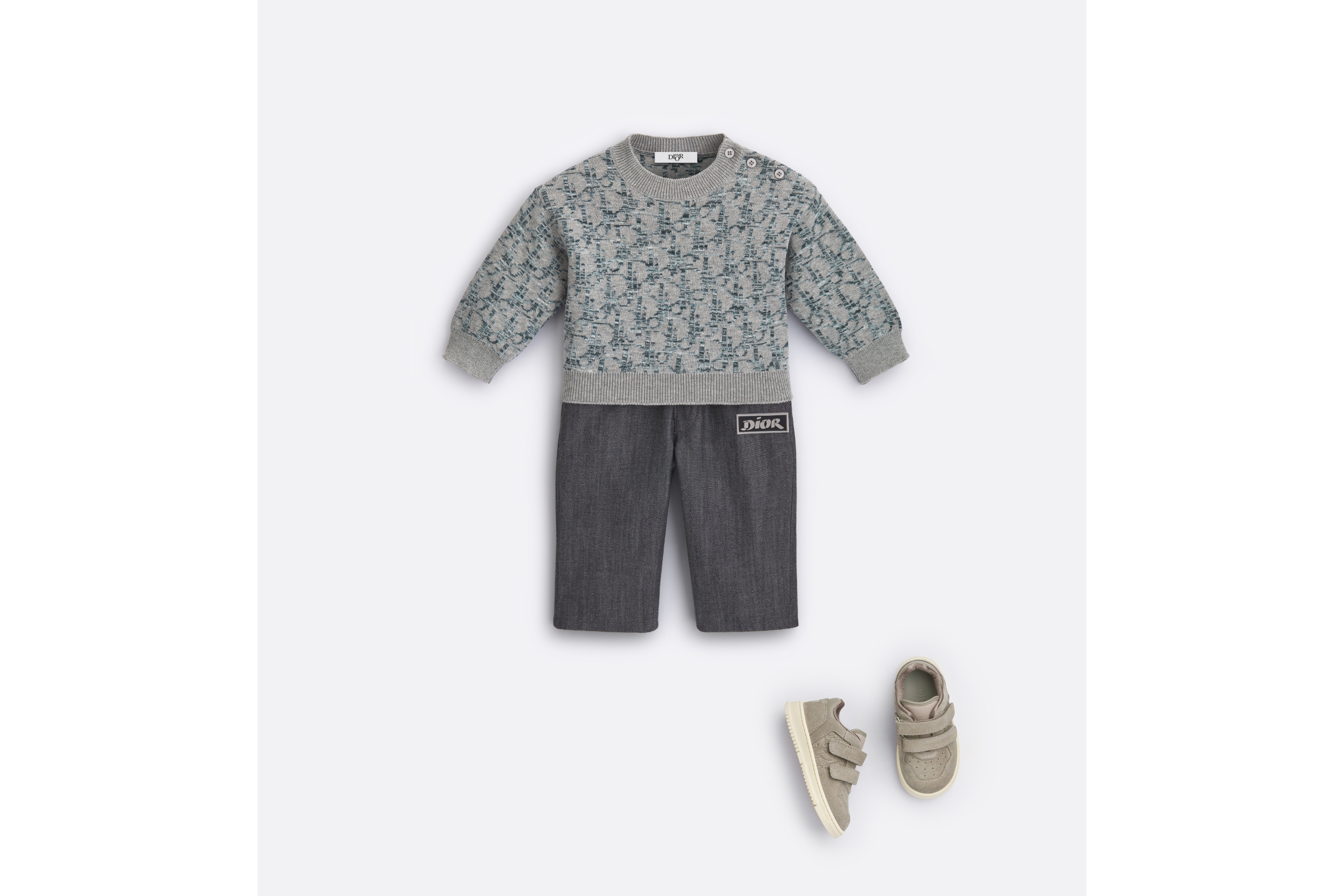DIOR | ベビー セーター コットン 杢ニット & ディオール オブリーク