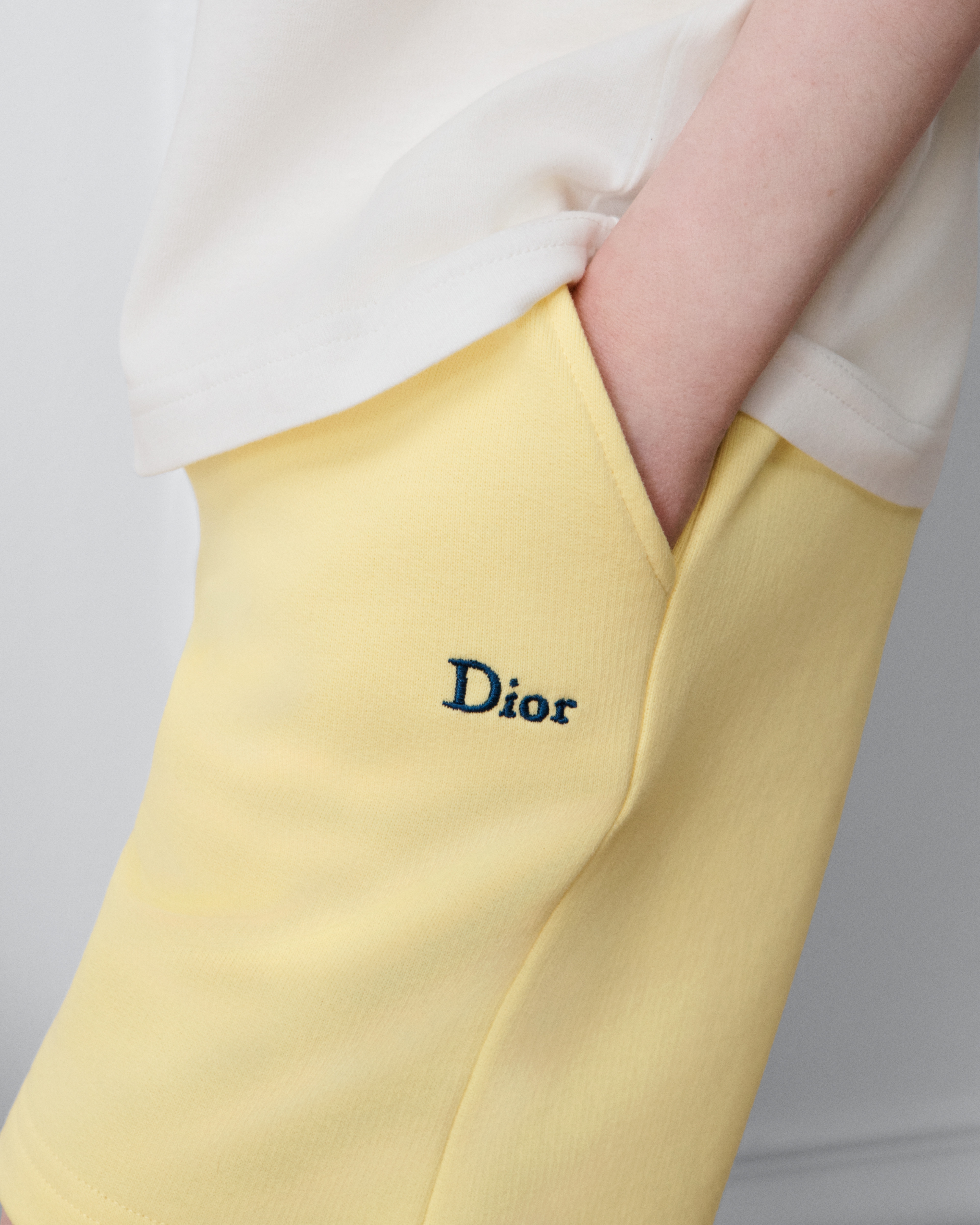 Short de jogging enfant Molleton de coton jaune E15