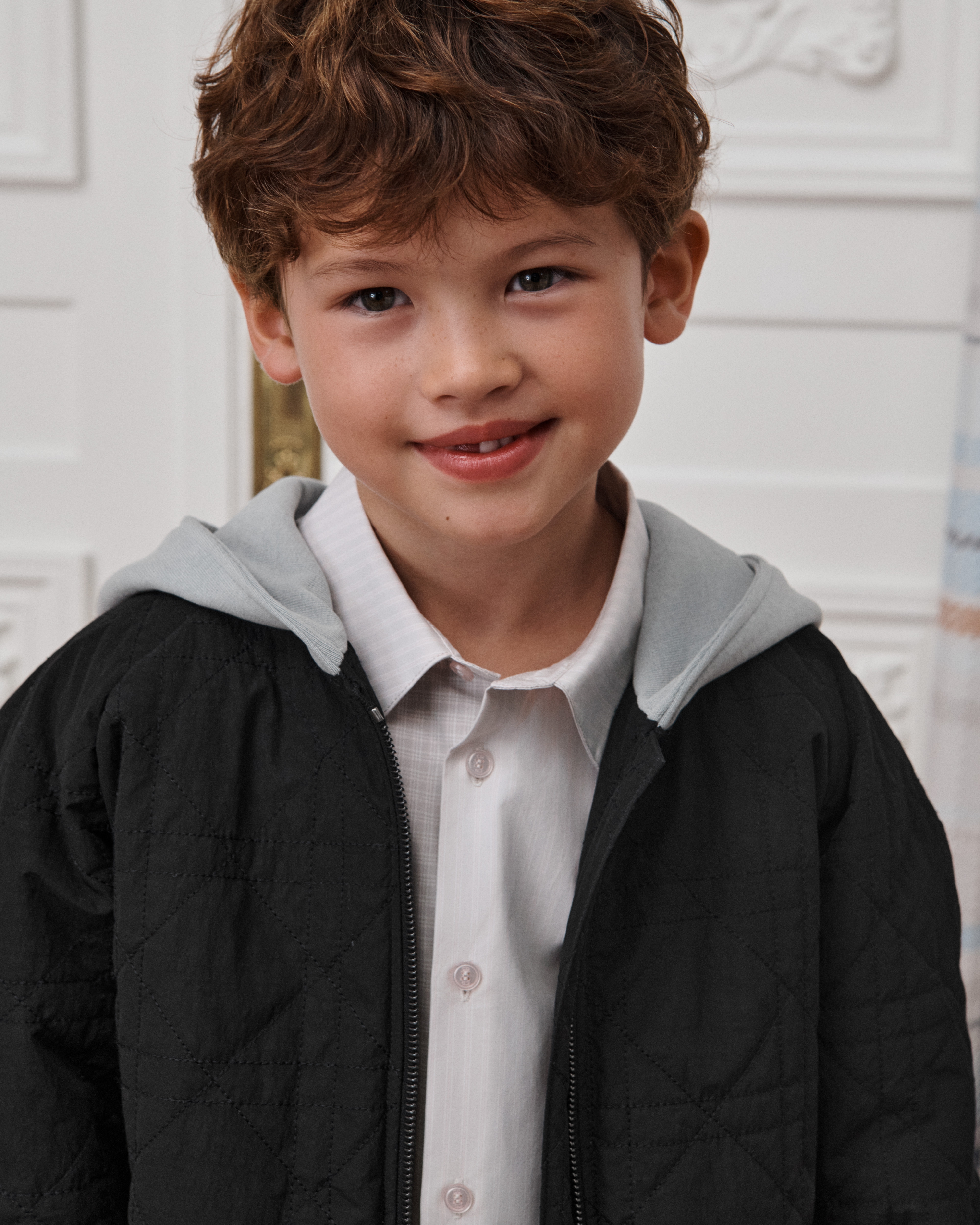 Kids' Jacket Black Cannage Quilted Technical Fabric E02