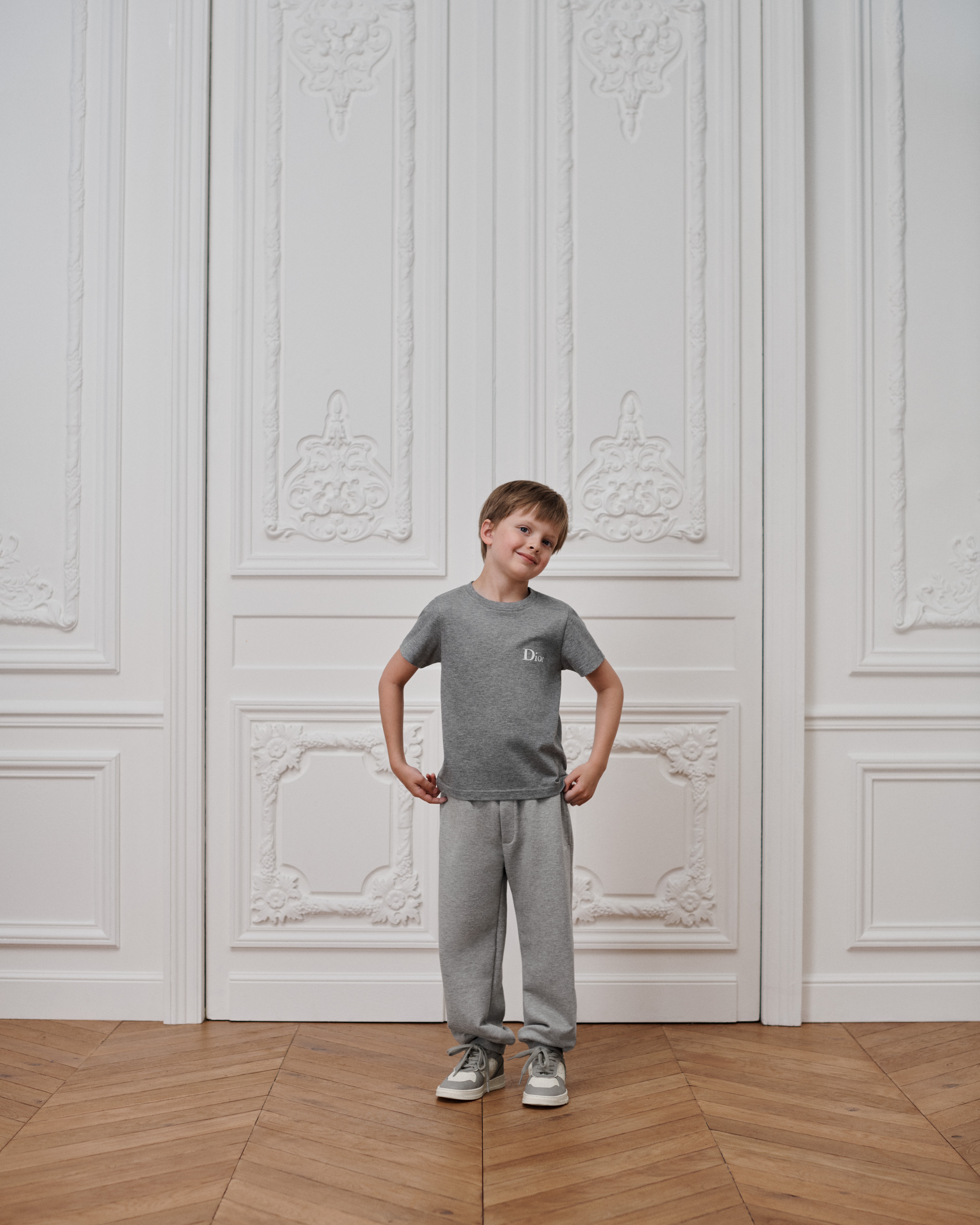 Kids' T-Shirt Gray Cotton Jersey E07