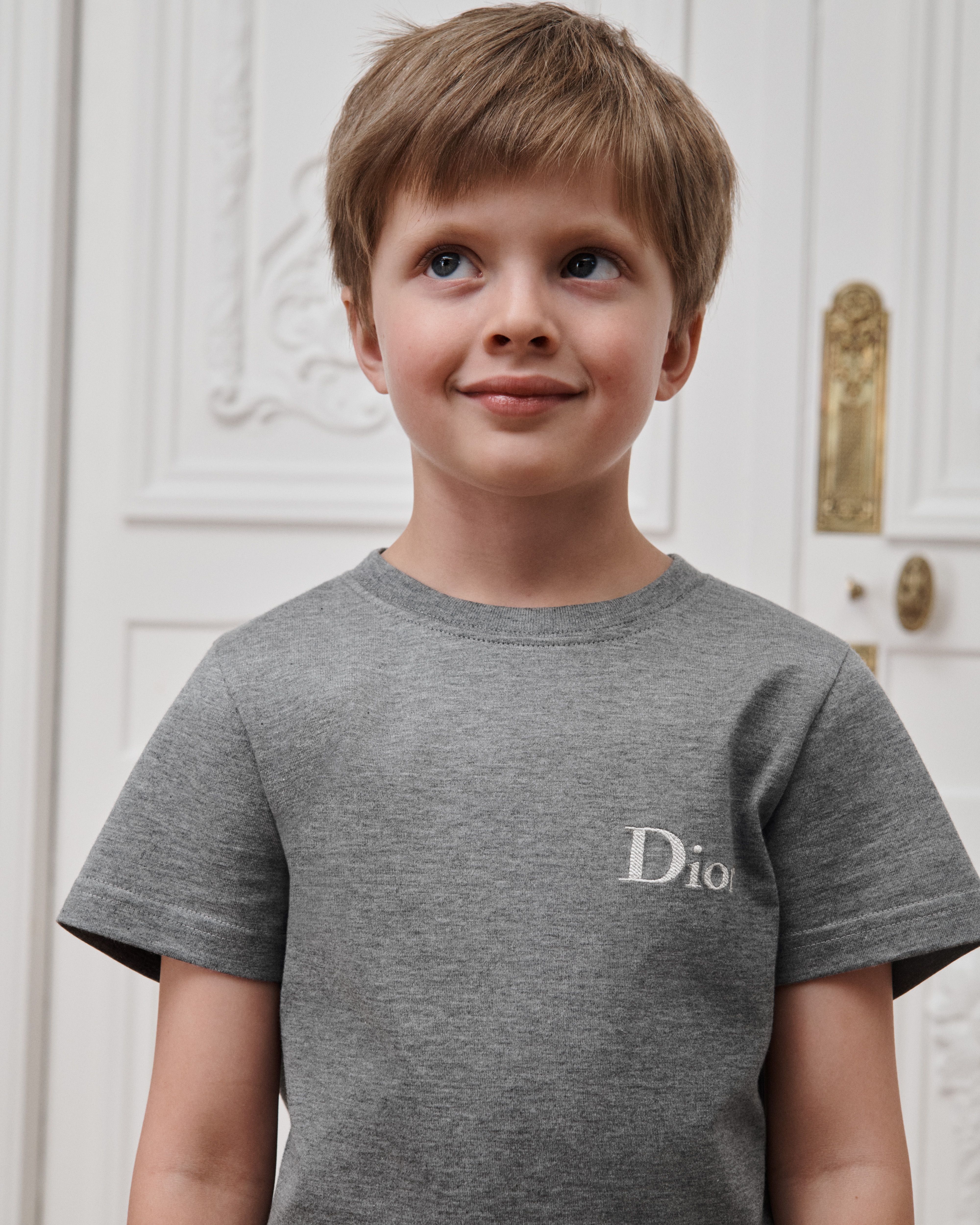 Kids' T-Shirt Gray Cotton Jersey E08