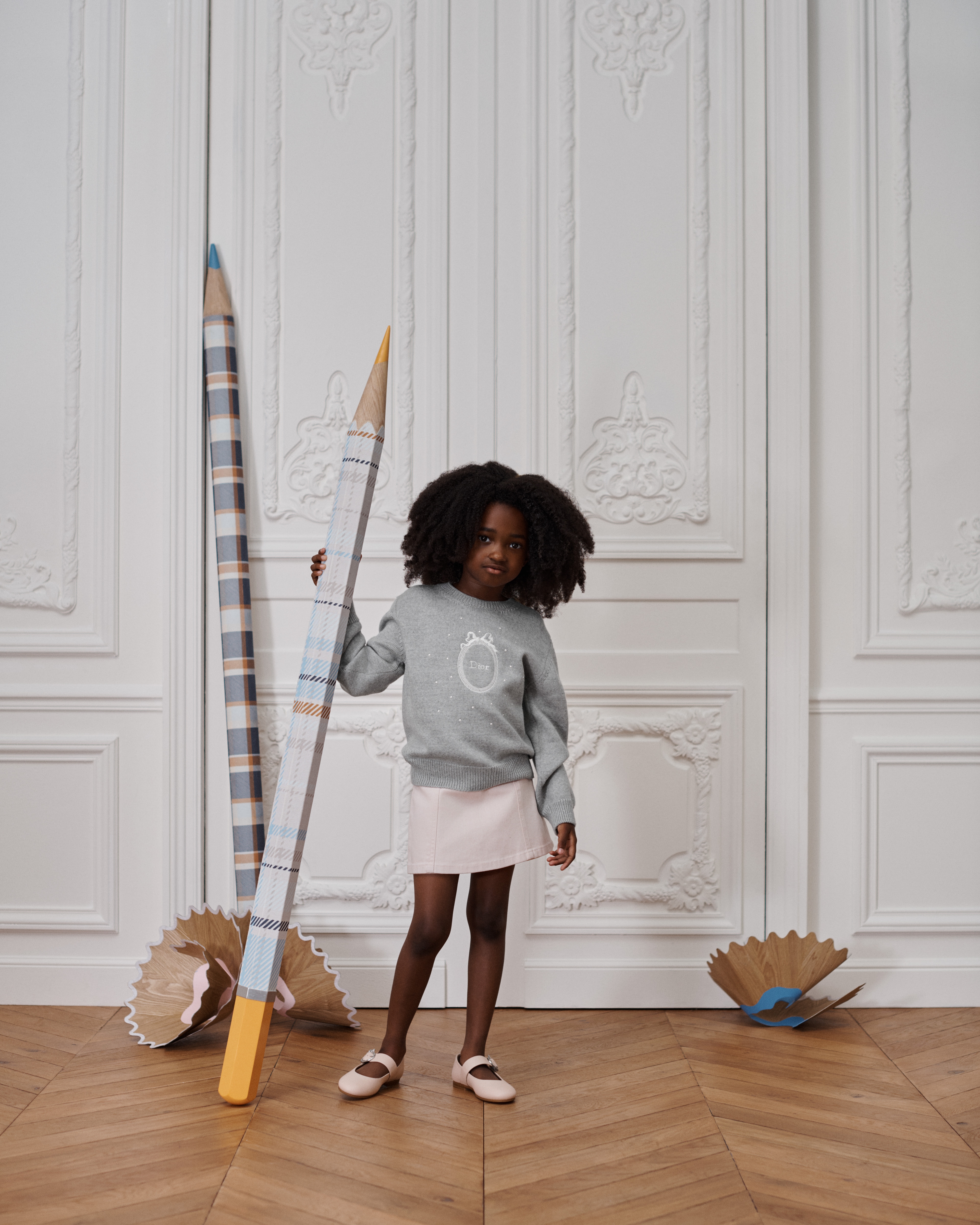 Kids' Sweater Gray Wool Knit E01