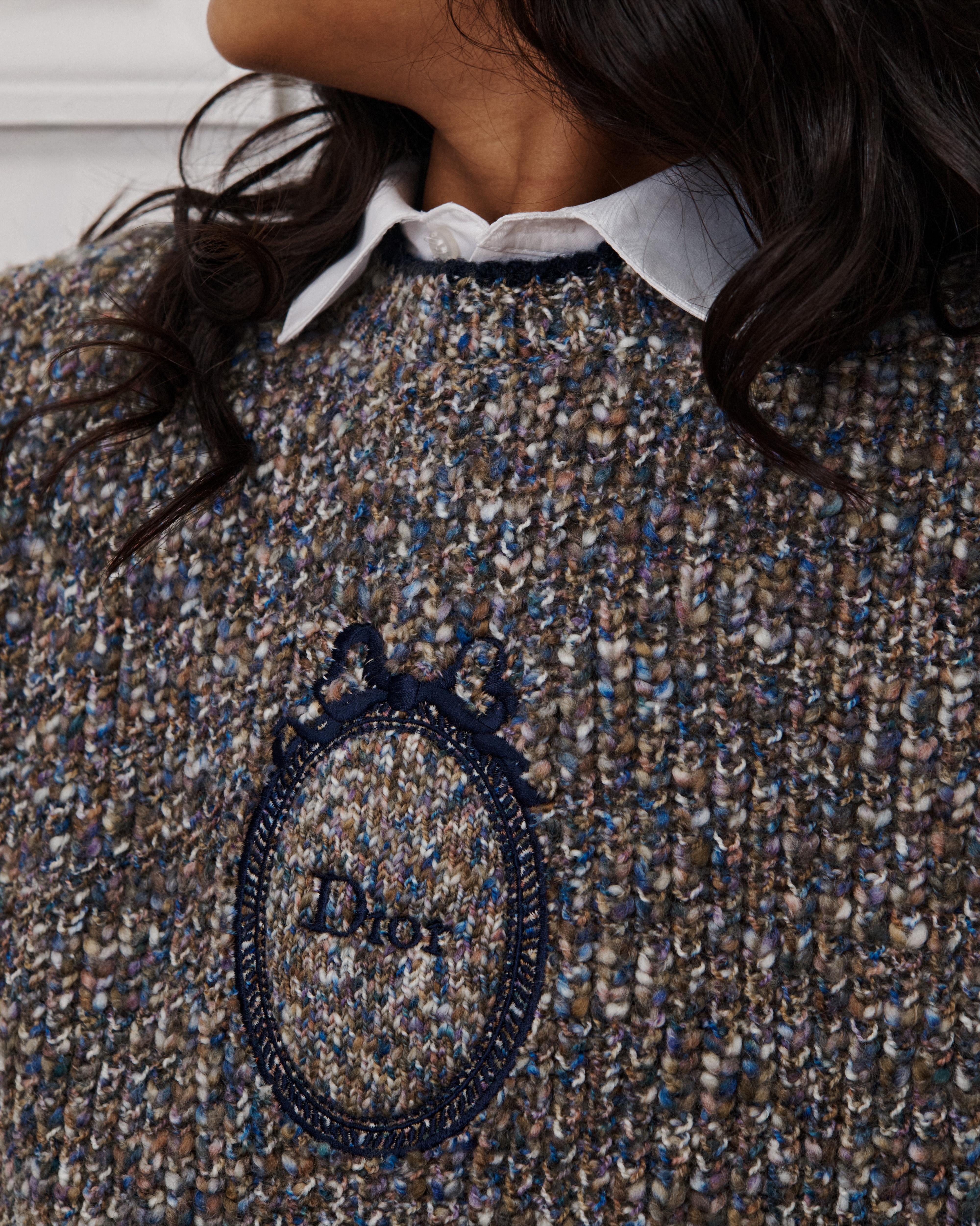 Kids' Sweater Multicolor Wool Mouliné Knit E03