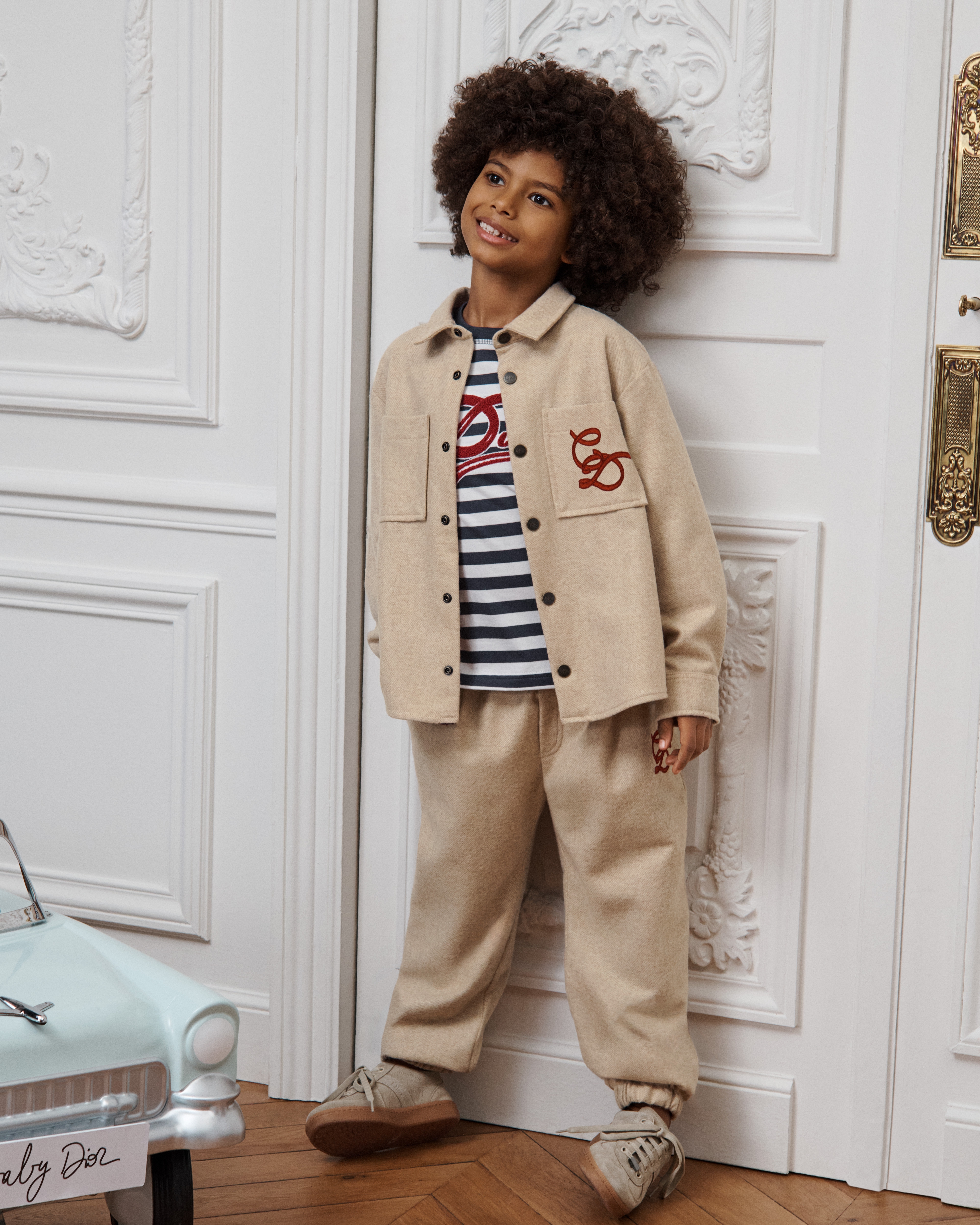 Giacca-camicia per bambini Misto lana beige E02