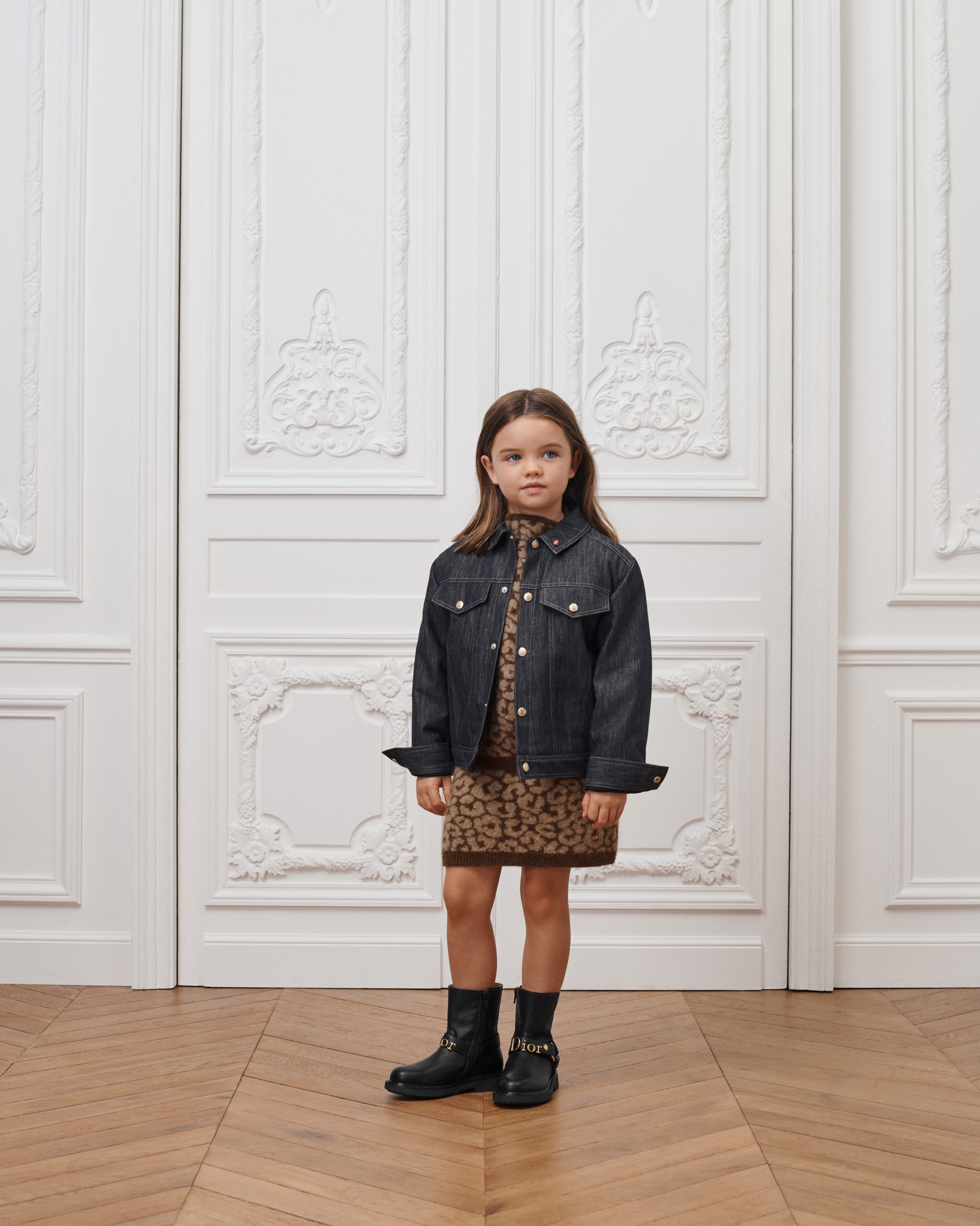 Kids' Jacket Denim Blue Quilted Cotton Gabardine E01