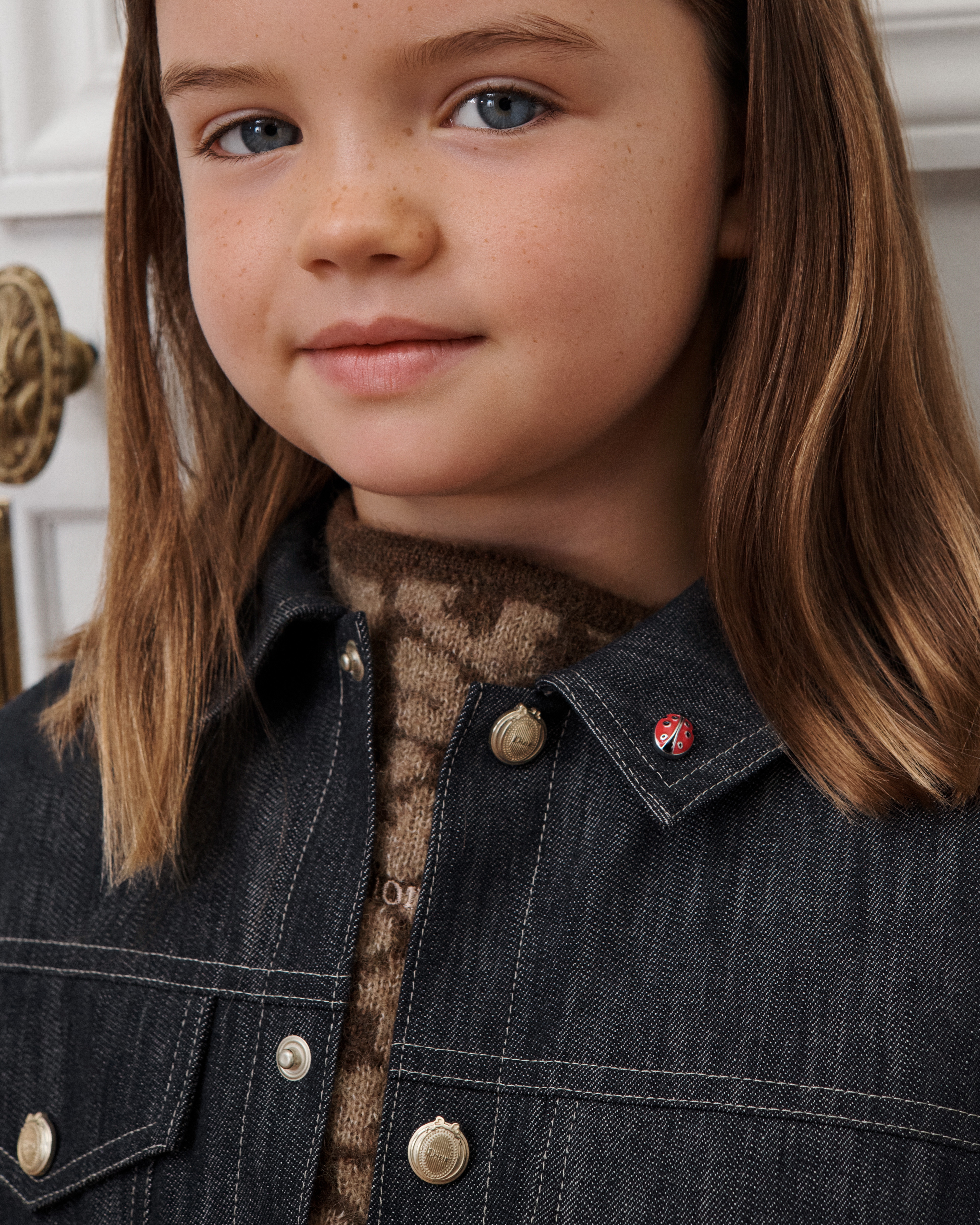 Kids' Jacket Denim Blue Quilted Cotton Gabardine E03