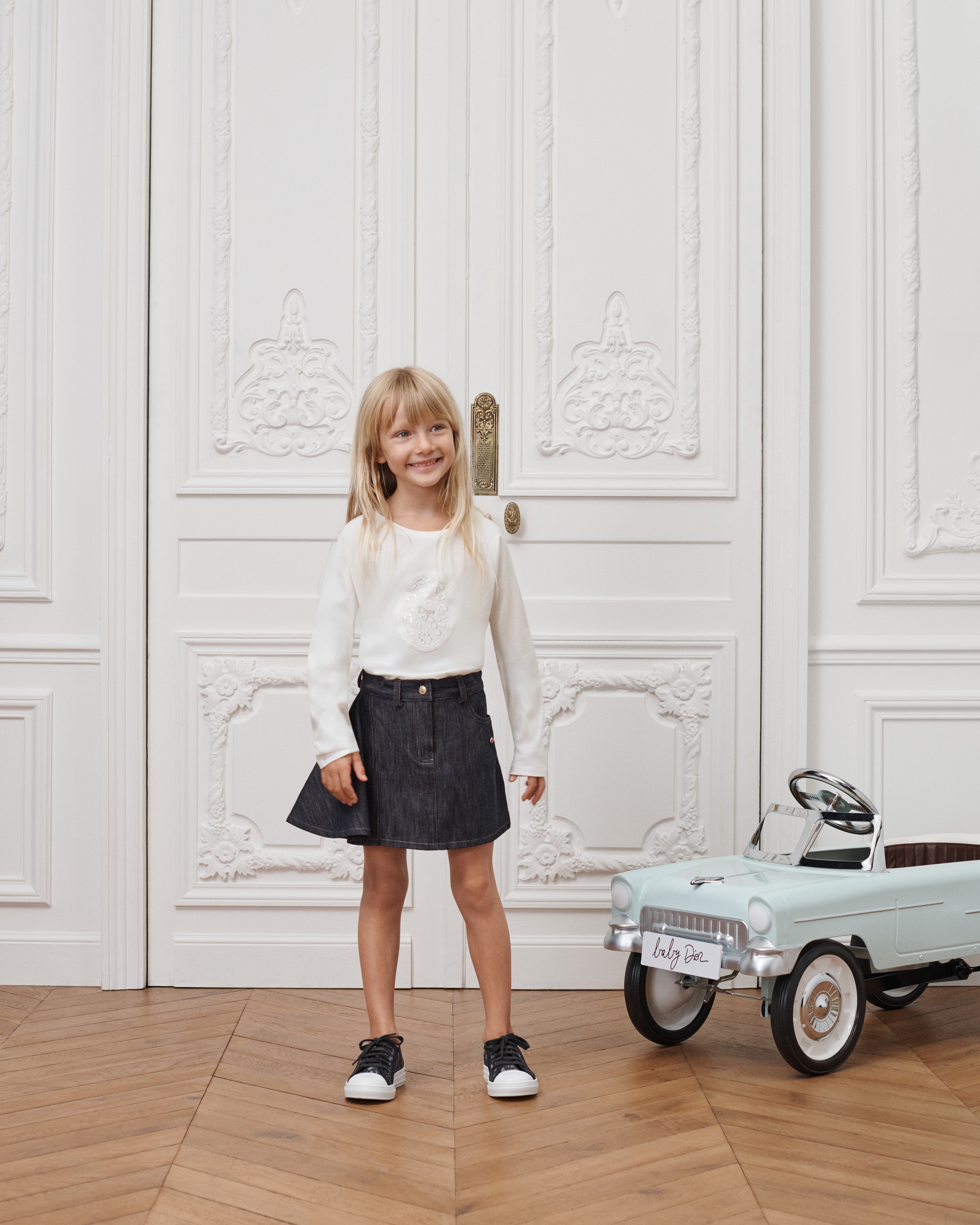 Kids' Long-Sleeved T-Shirt Ivory Cotton Jersey E07