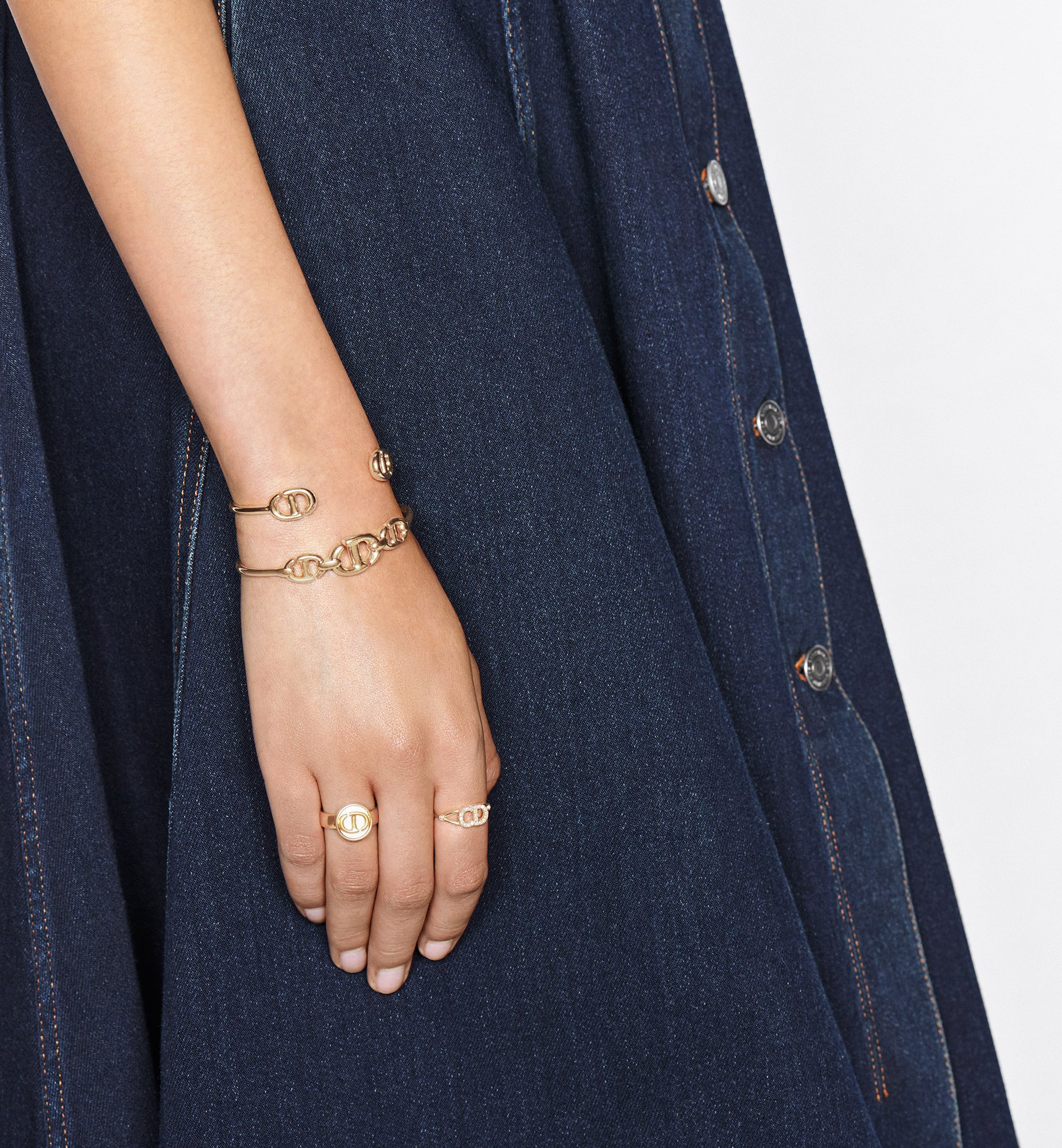 Clair D Lune Ring Gold-Finish Metal and White Crystals | DIOR Clair D Lune Ring Gold-Finish Metal and White Crystals | DIOR
