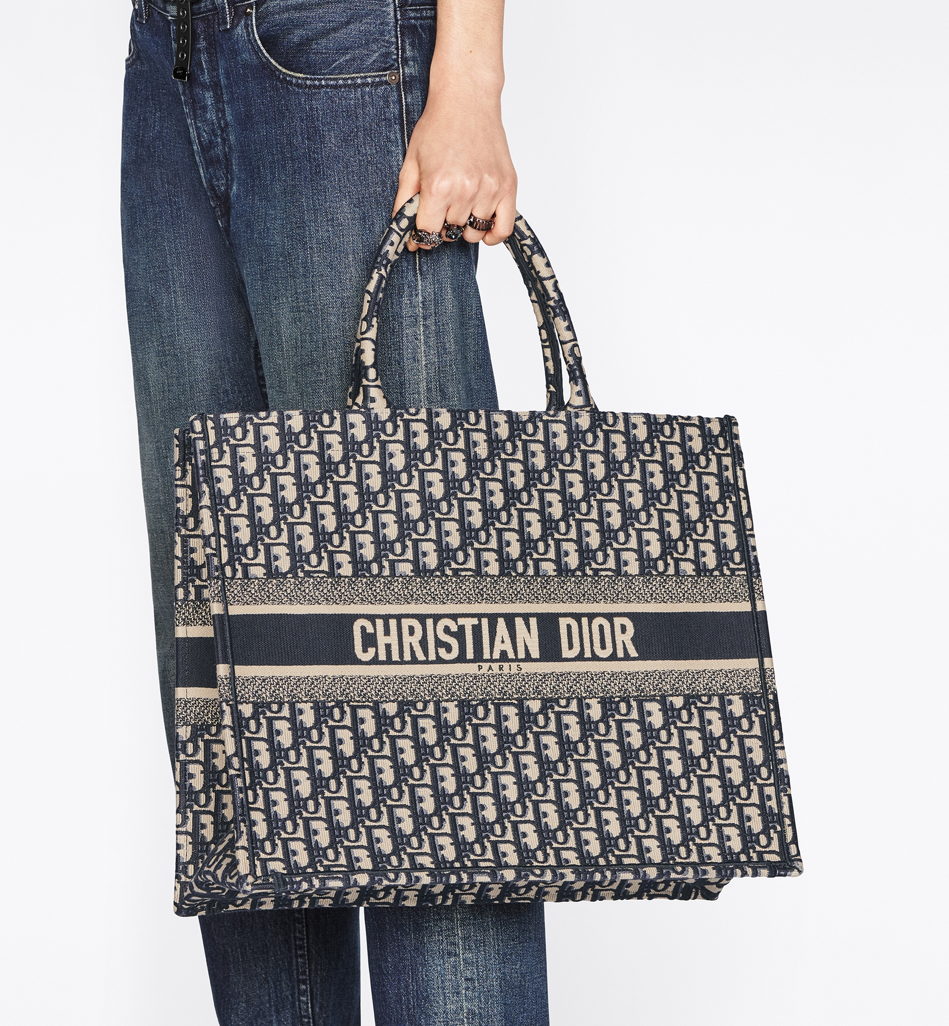 Dior embroidered book tote online