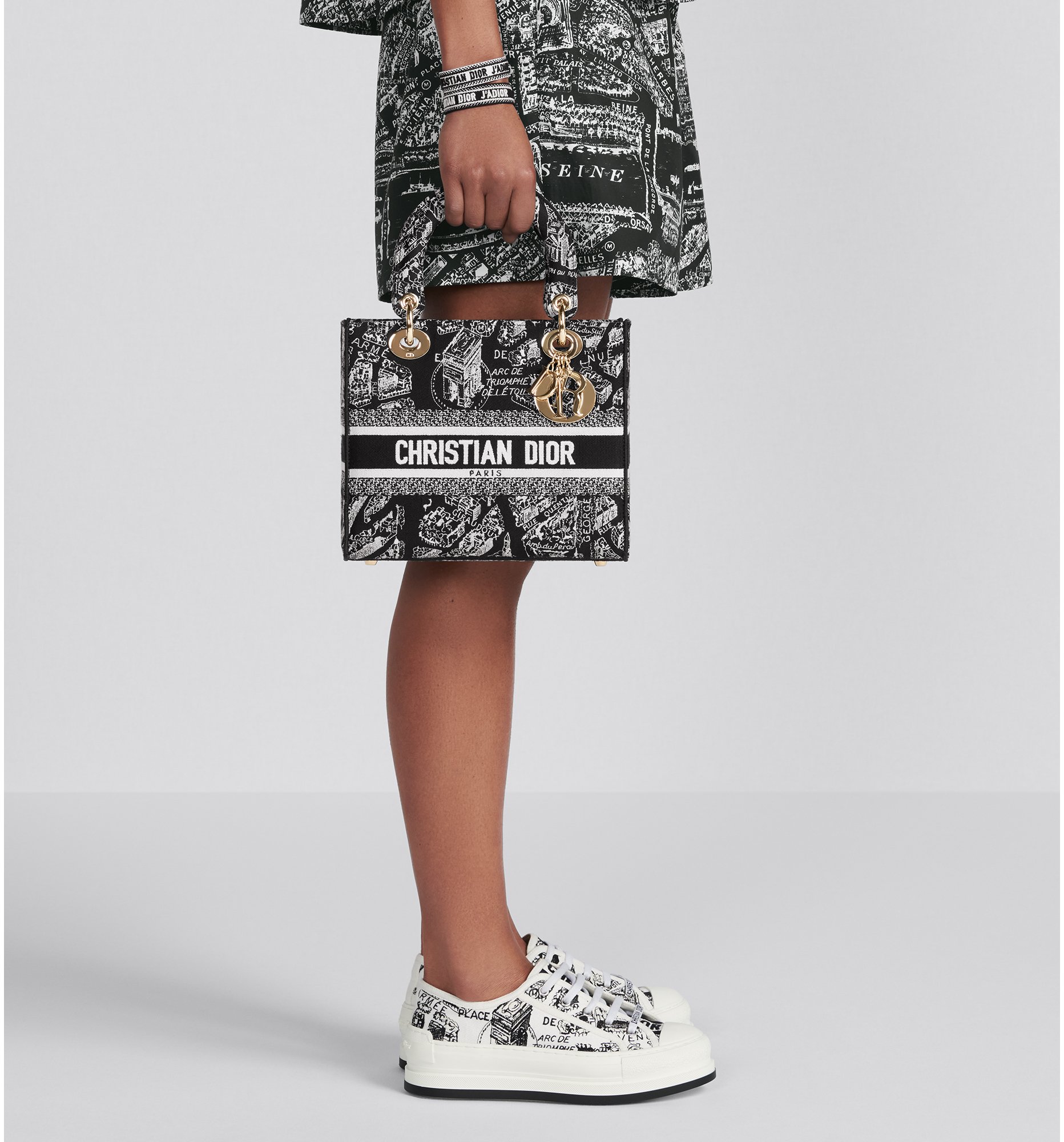 Dior bag black and white deals
