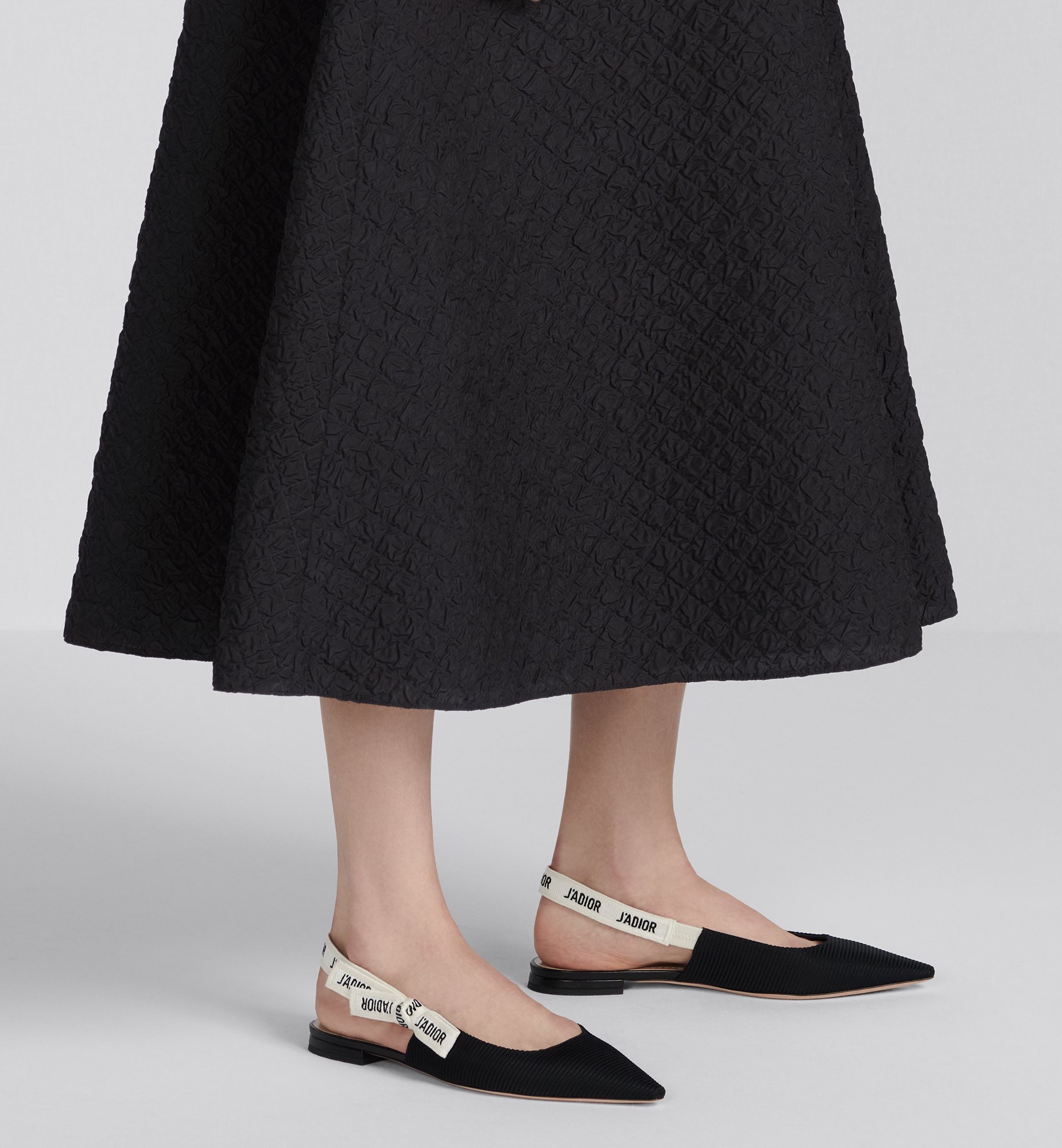J'Adior Slingback Flat Black Technical Fabric | DIOR J'Adior Slingback Flat Black Technical Fabric | DIOR