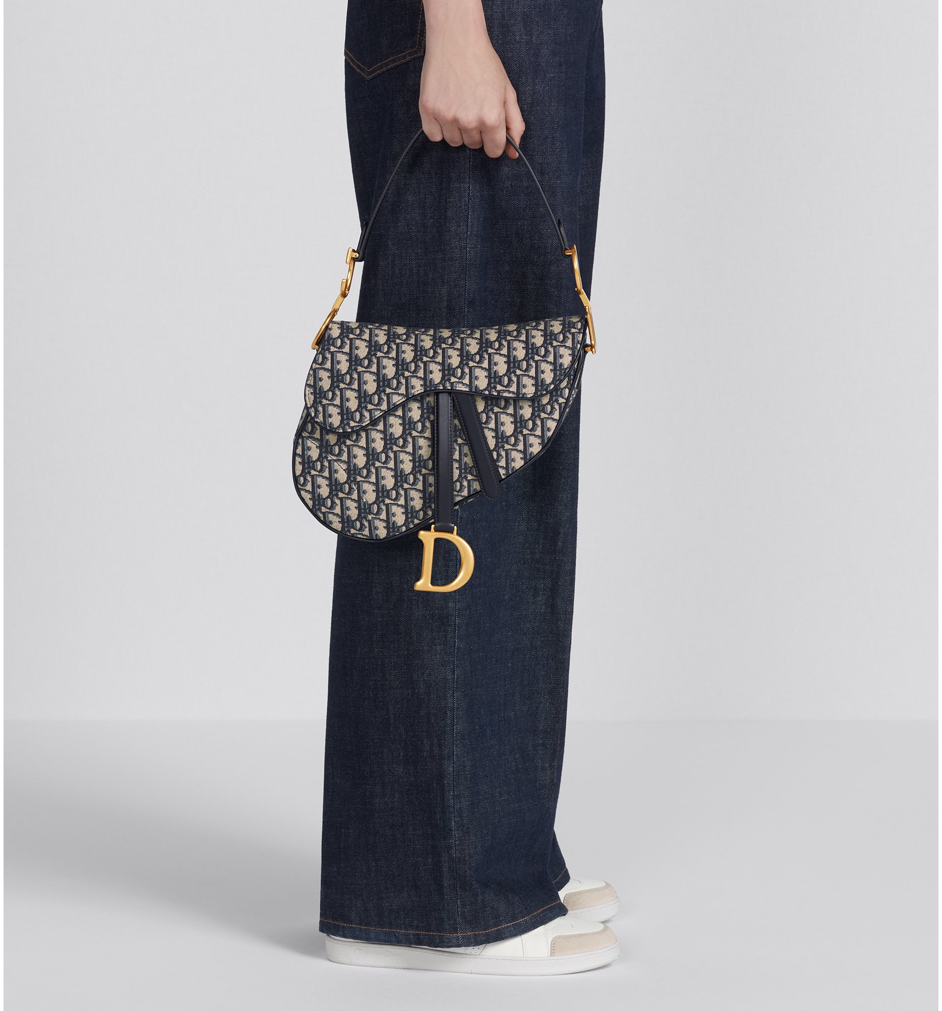 Saddle Bag with Strap Blue Dior Oblique Jacquard DIOR